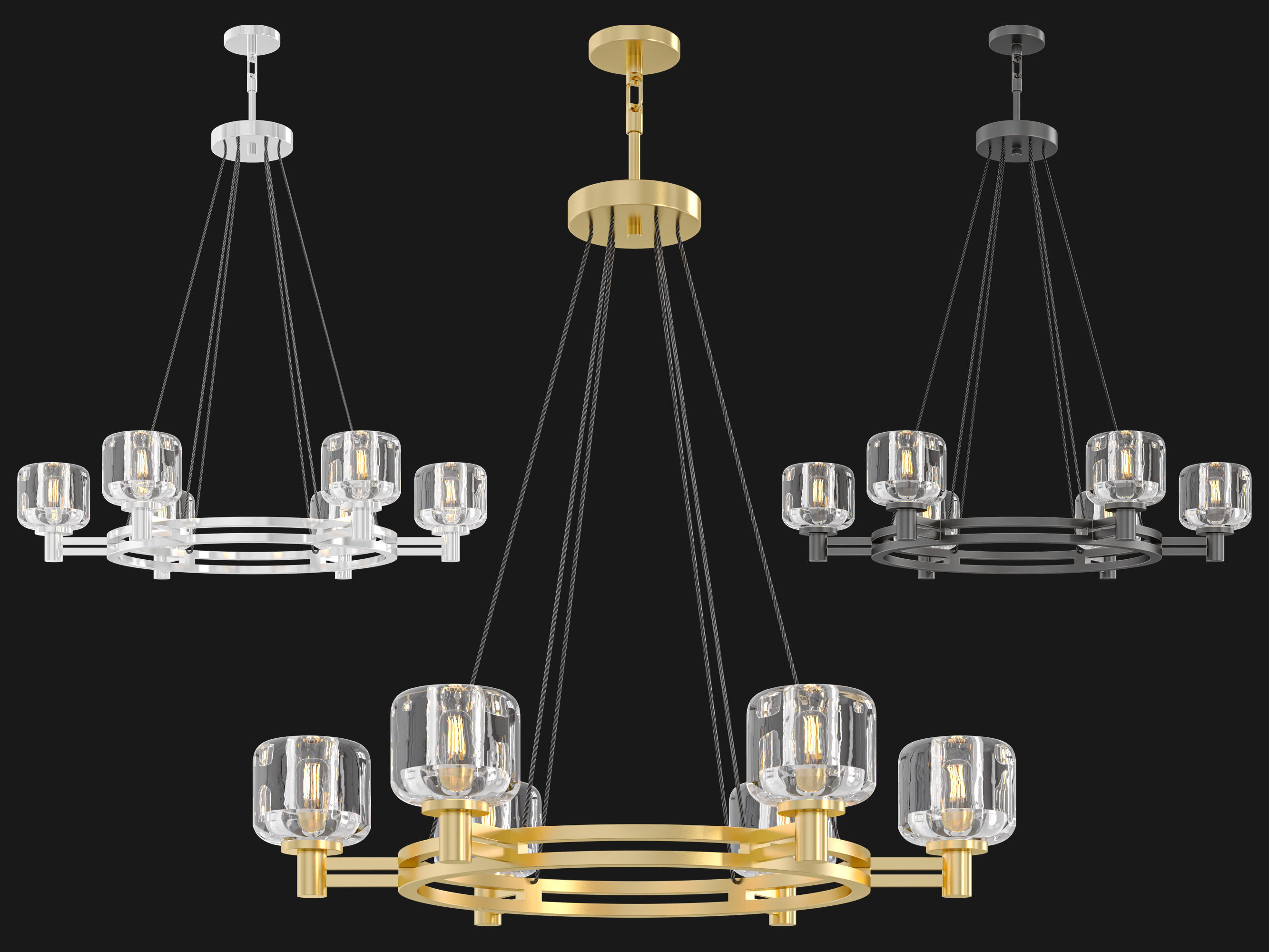 RH DEMARET ROUND CHANDELIER -003 3D model_8