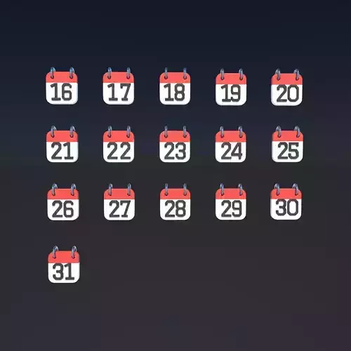 Calendar Icon 16 - 31