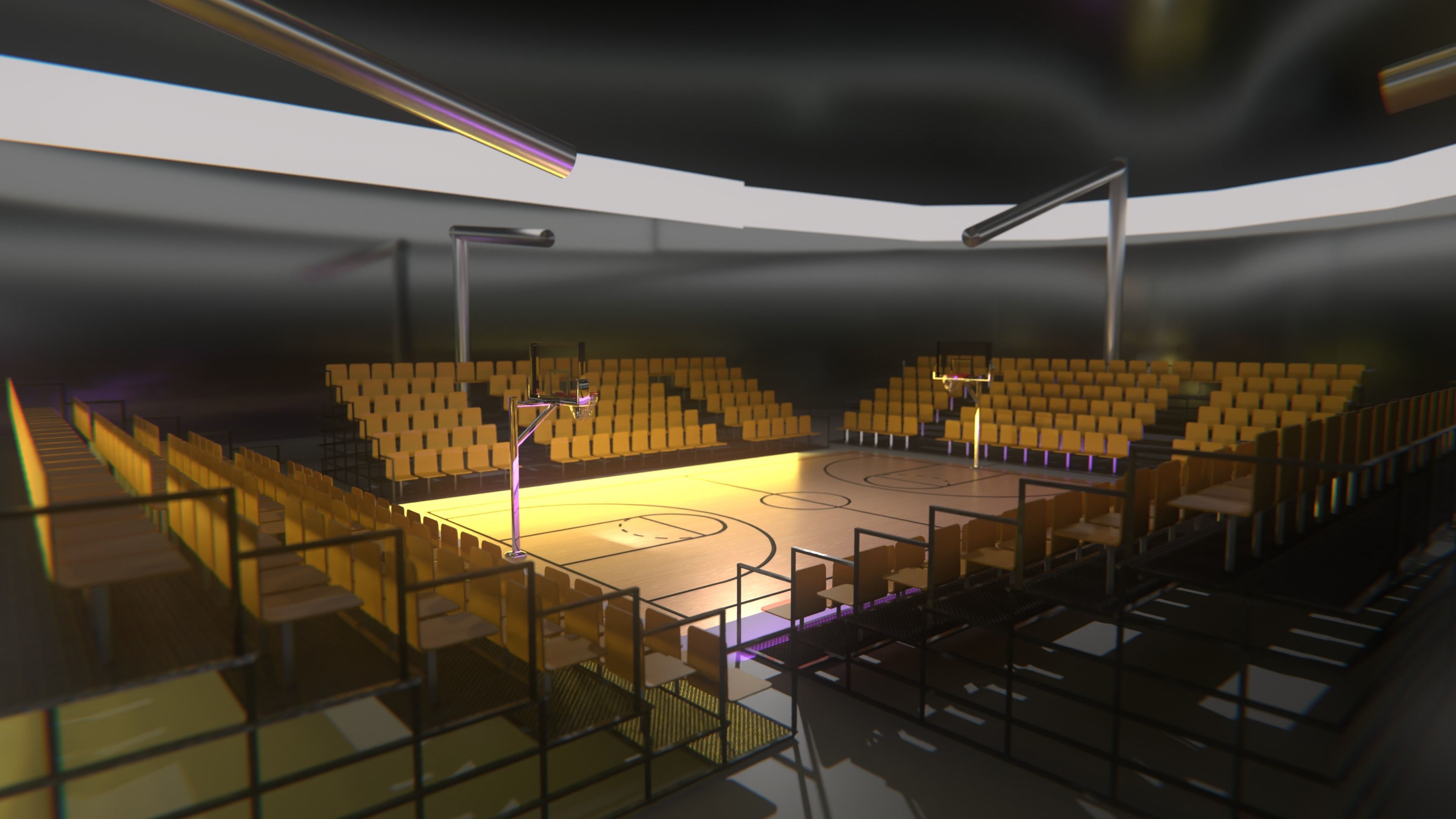 Basketball Stadium 3D model_8