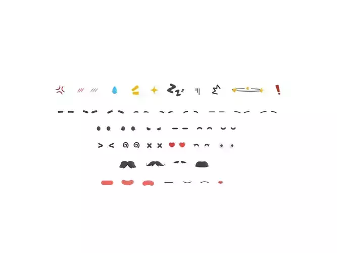 Cartoon Facial Parts Pack