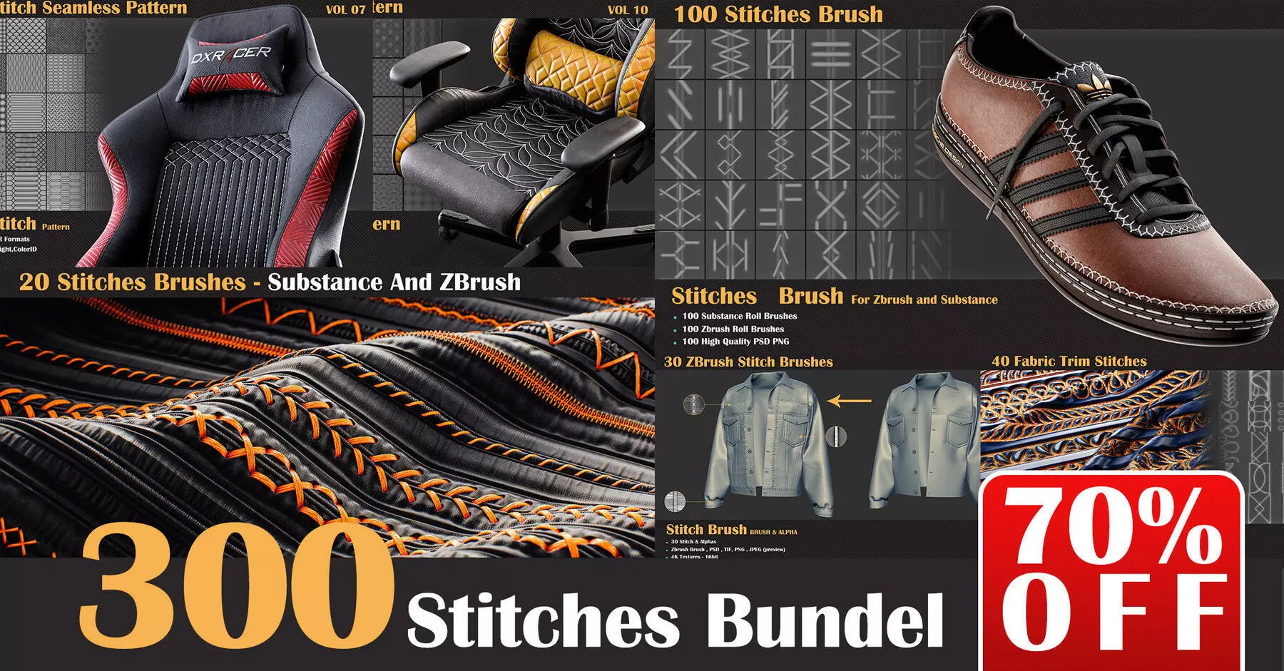 300 Stitches Bundel - 70 percent OFF 3D model_0