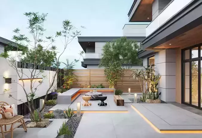 Modern Garden Courtyard