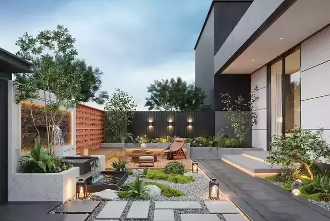 Modern Garden Courtyard