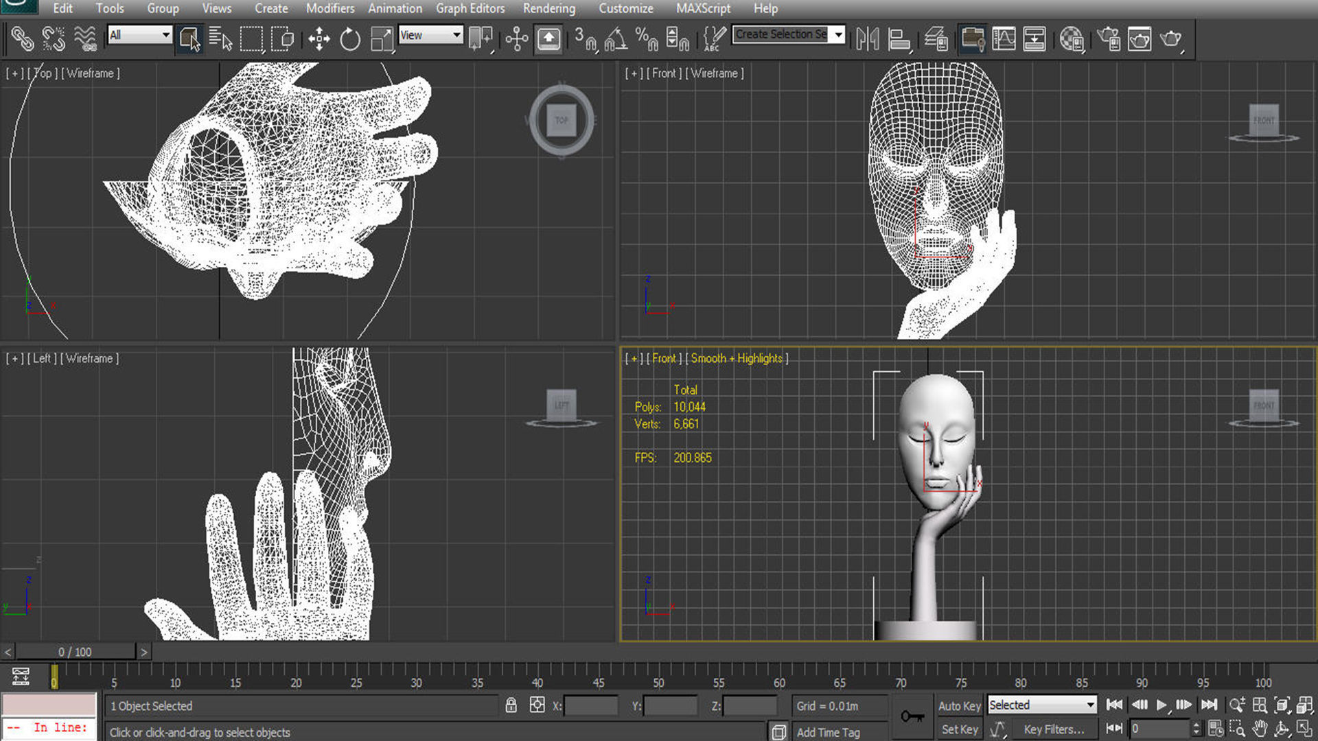 Abstract Sculpture girl face  3D model_9