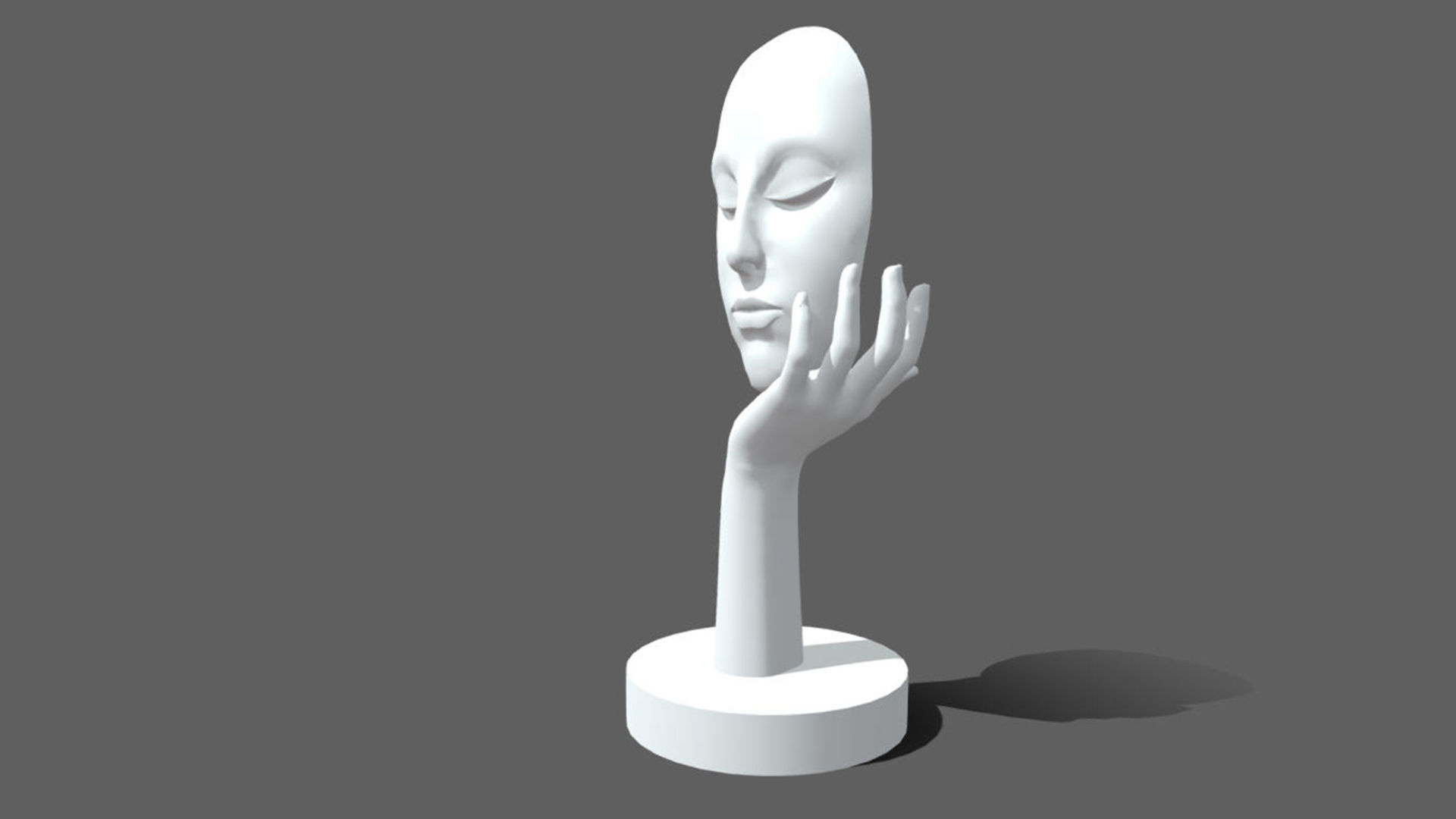 Abstract Sculpture girl face  3D model_2