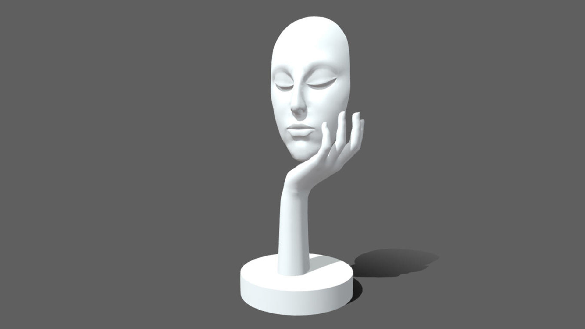 Abstract Sculpture girl face  3D model_5