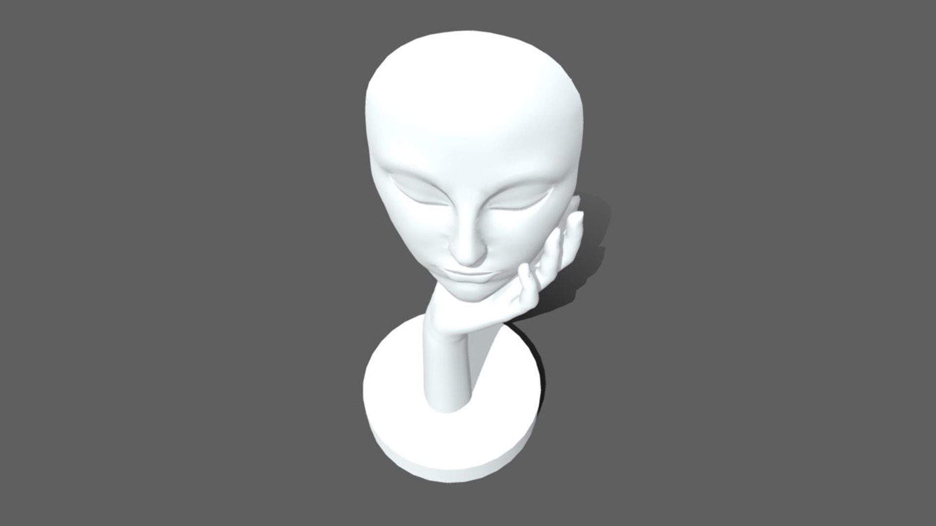 Abstract Sculpture girl face  3D model_3