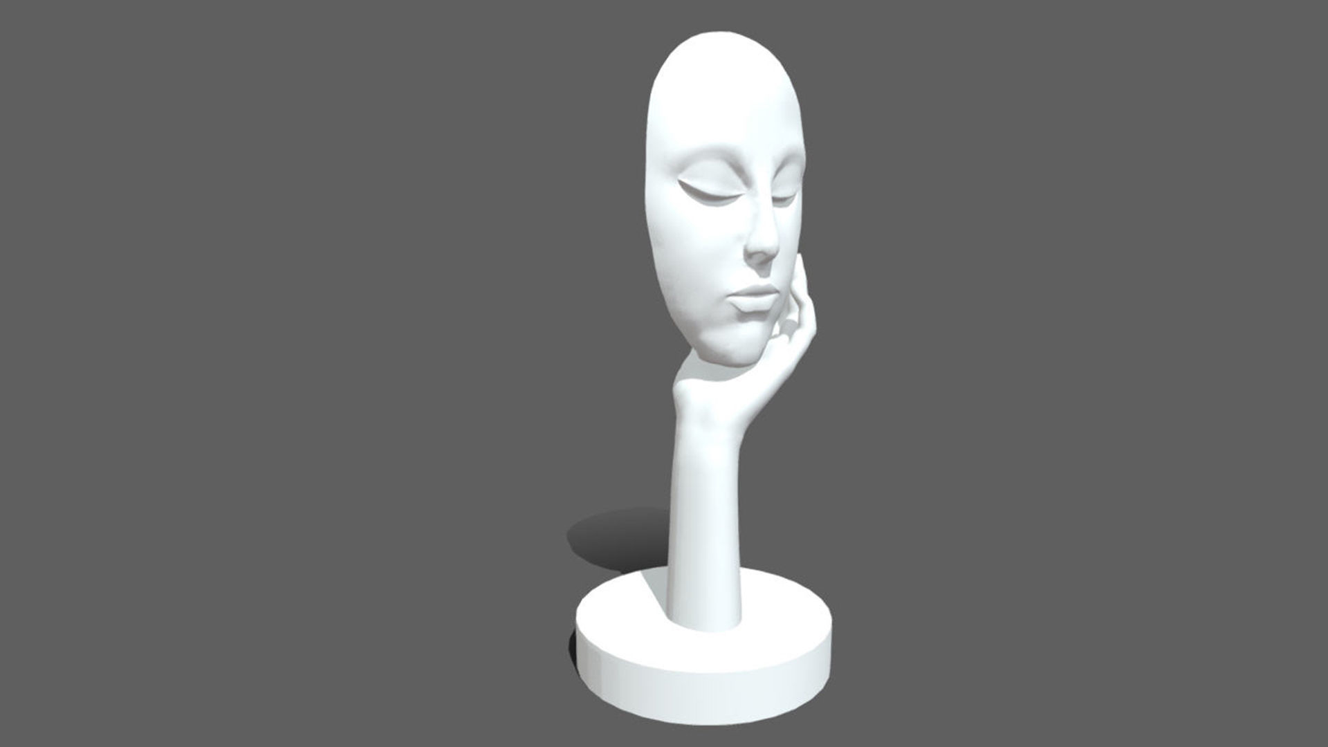 Abstract Sculpture girl face  3D model_1