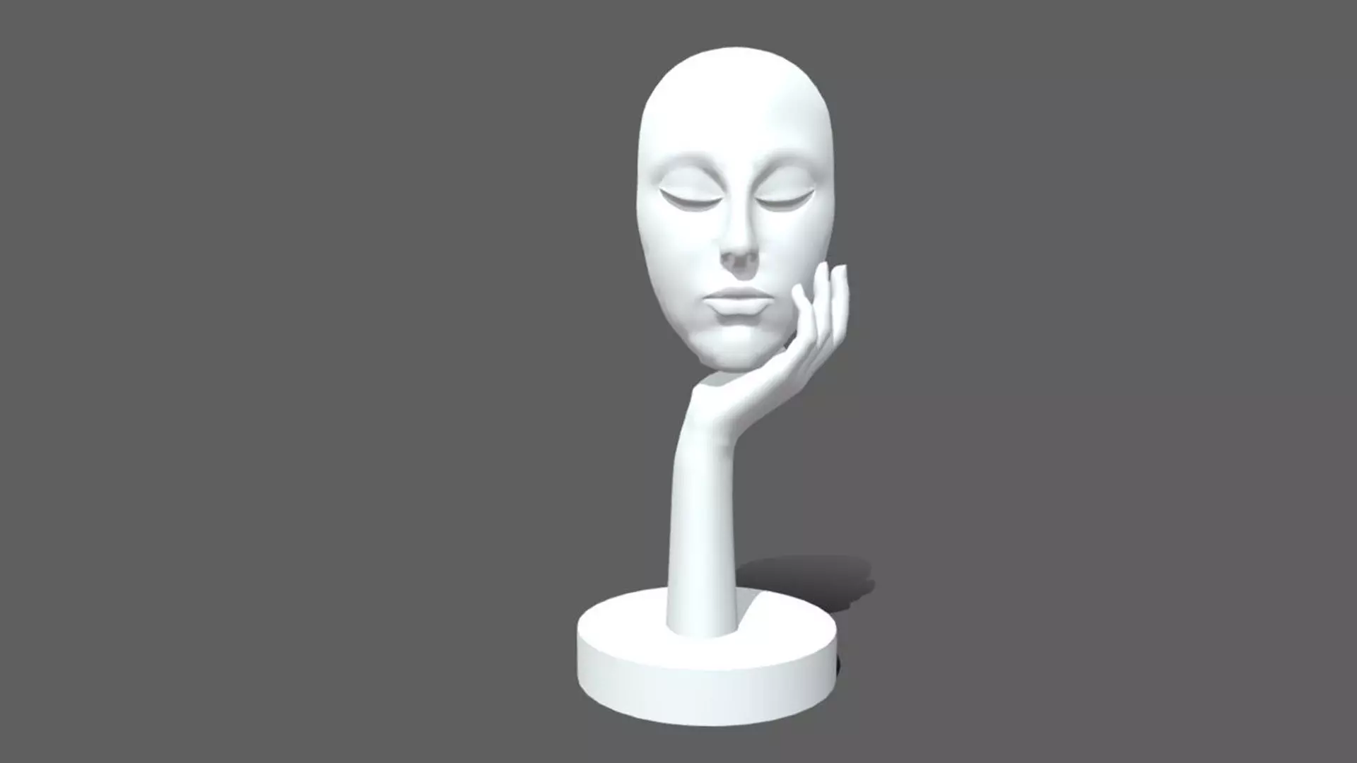 Abstract Sculpture girl face  3D model_0