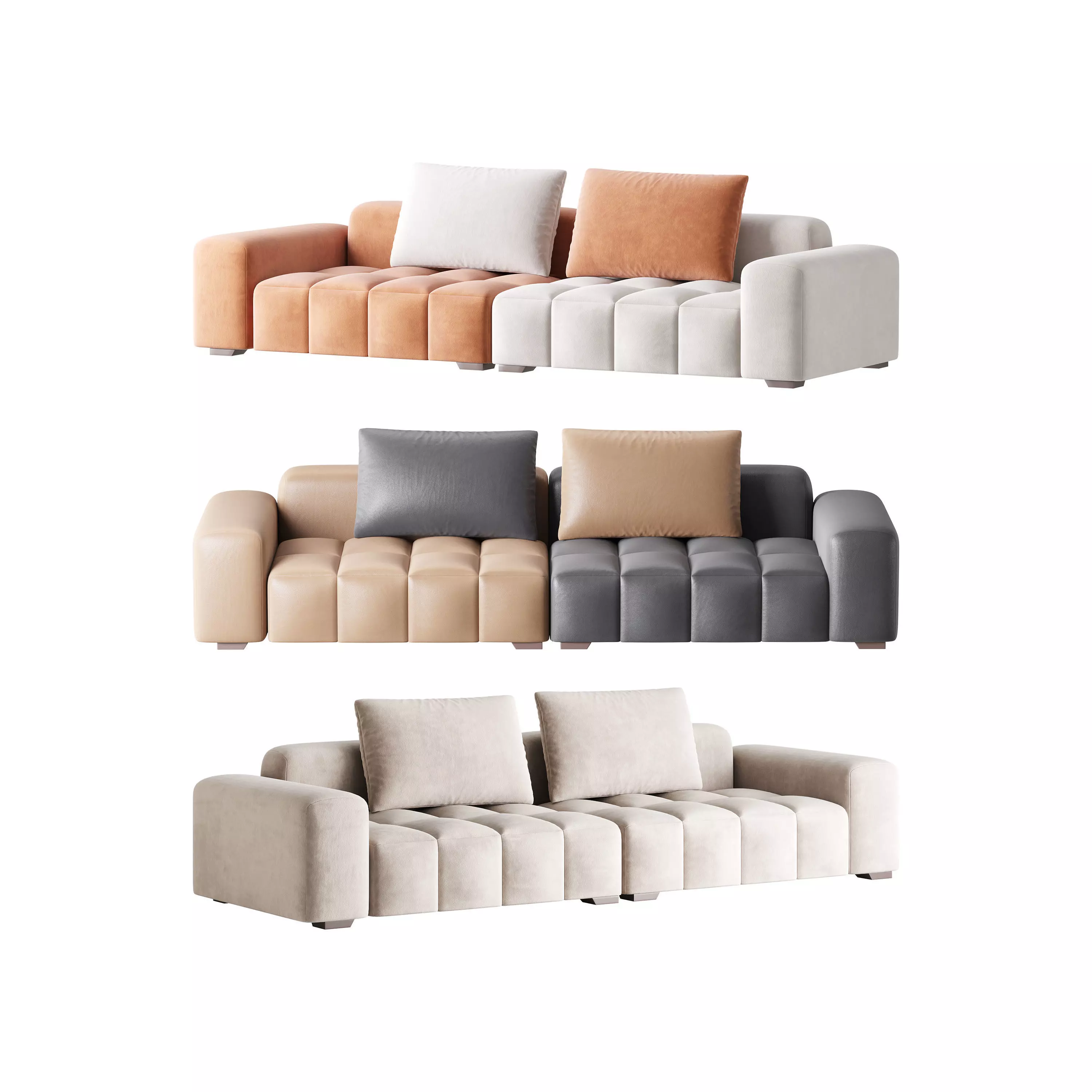 Modernism Square Standard Sofa 3D model_0