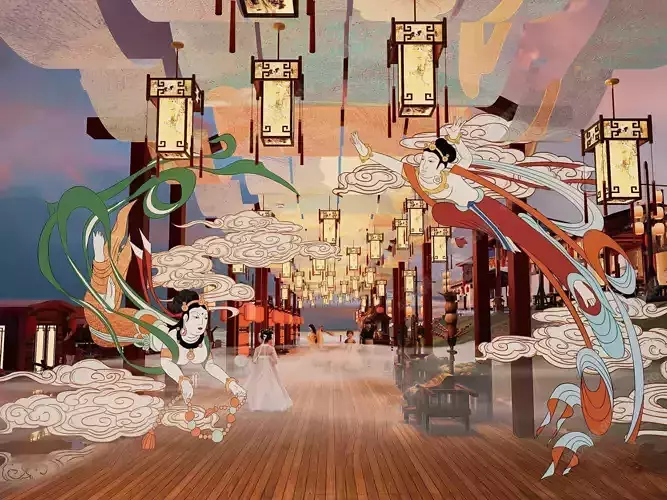 Chinese style stage design