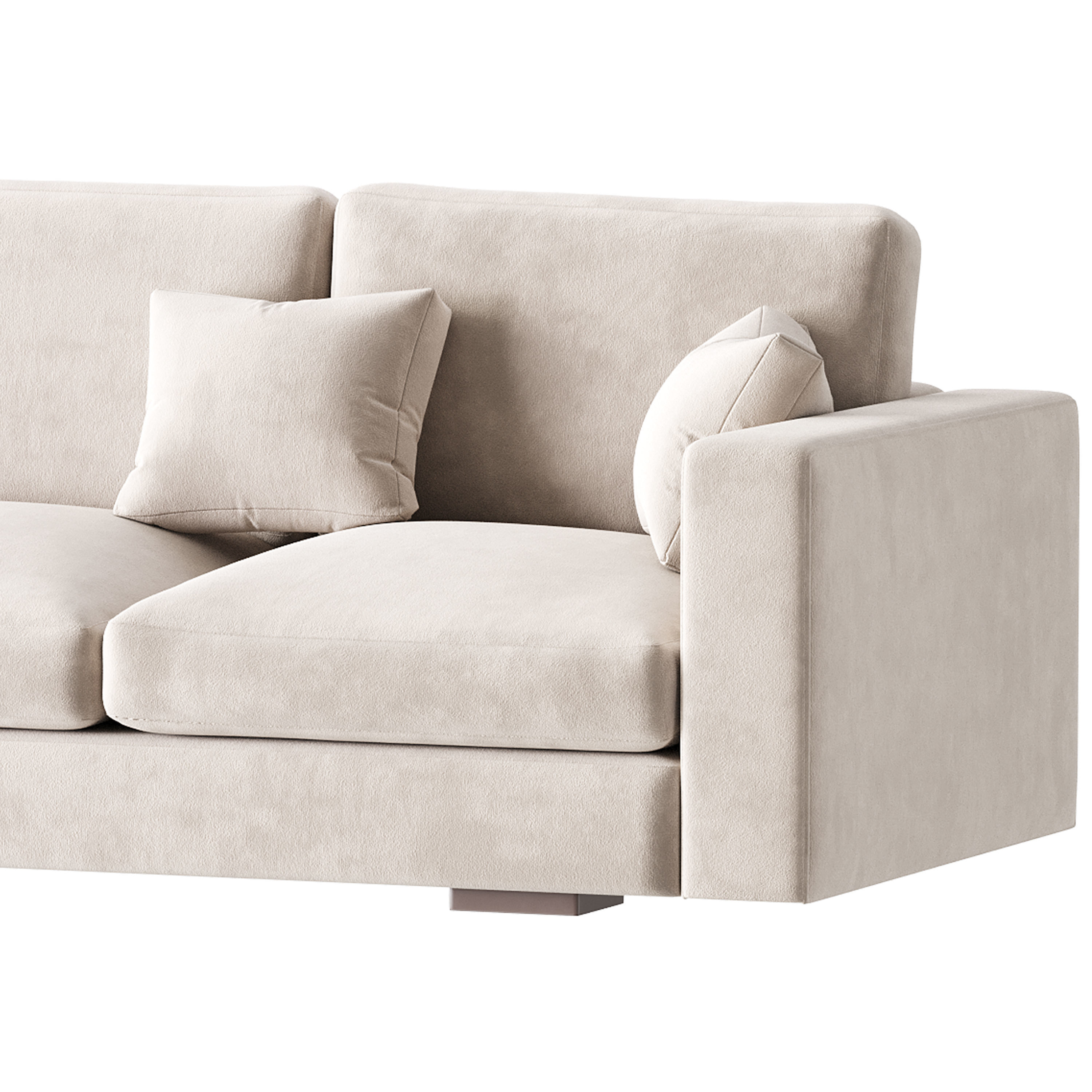 Modern Square Arm Fabric Sofa 3D model_12