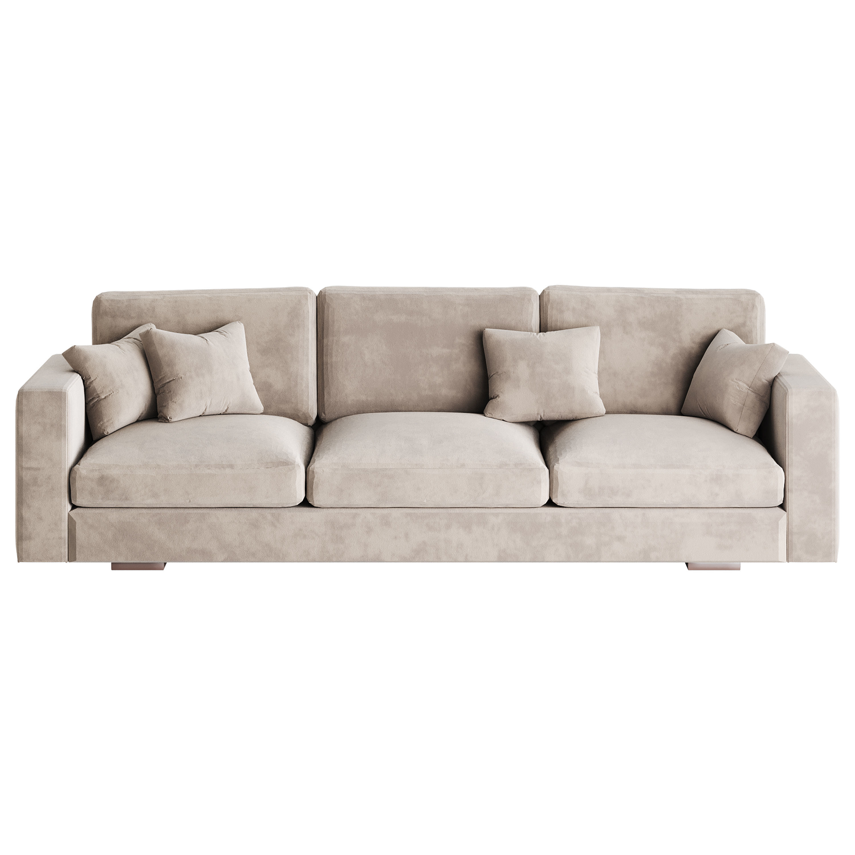 Modern Square Arm Fabric Sofa 3D model_8