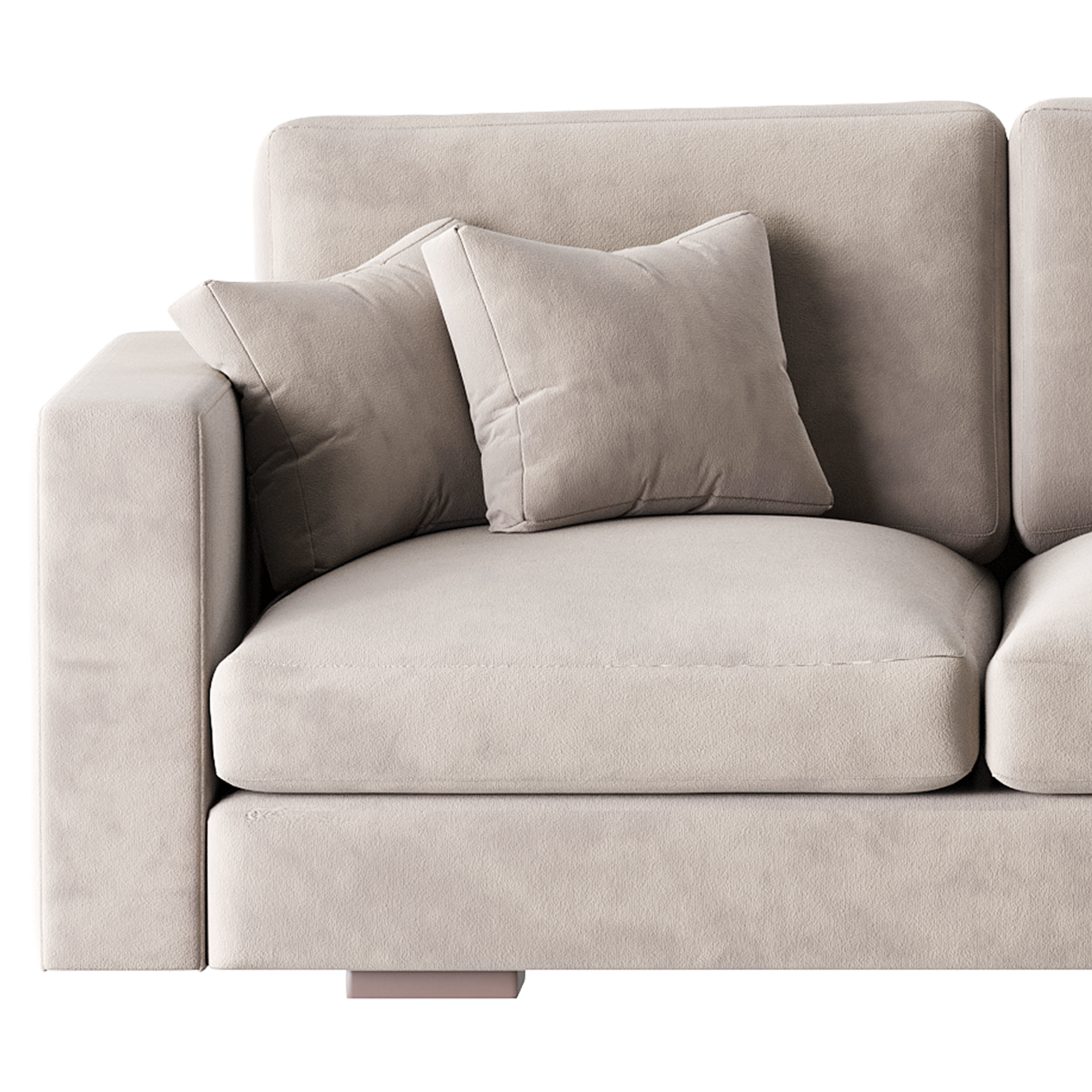 Modern Square Arm Fabric Sofa 3D model_11