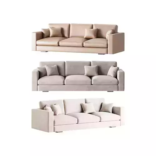 Modern Square Arm Fabric Sofa