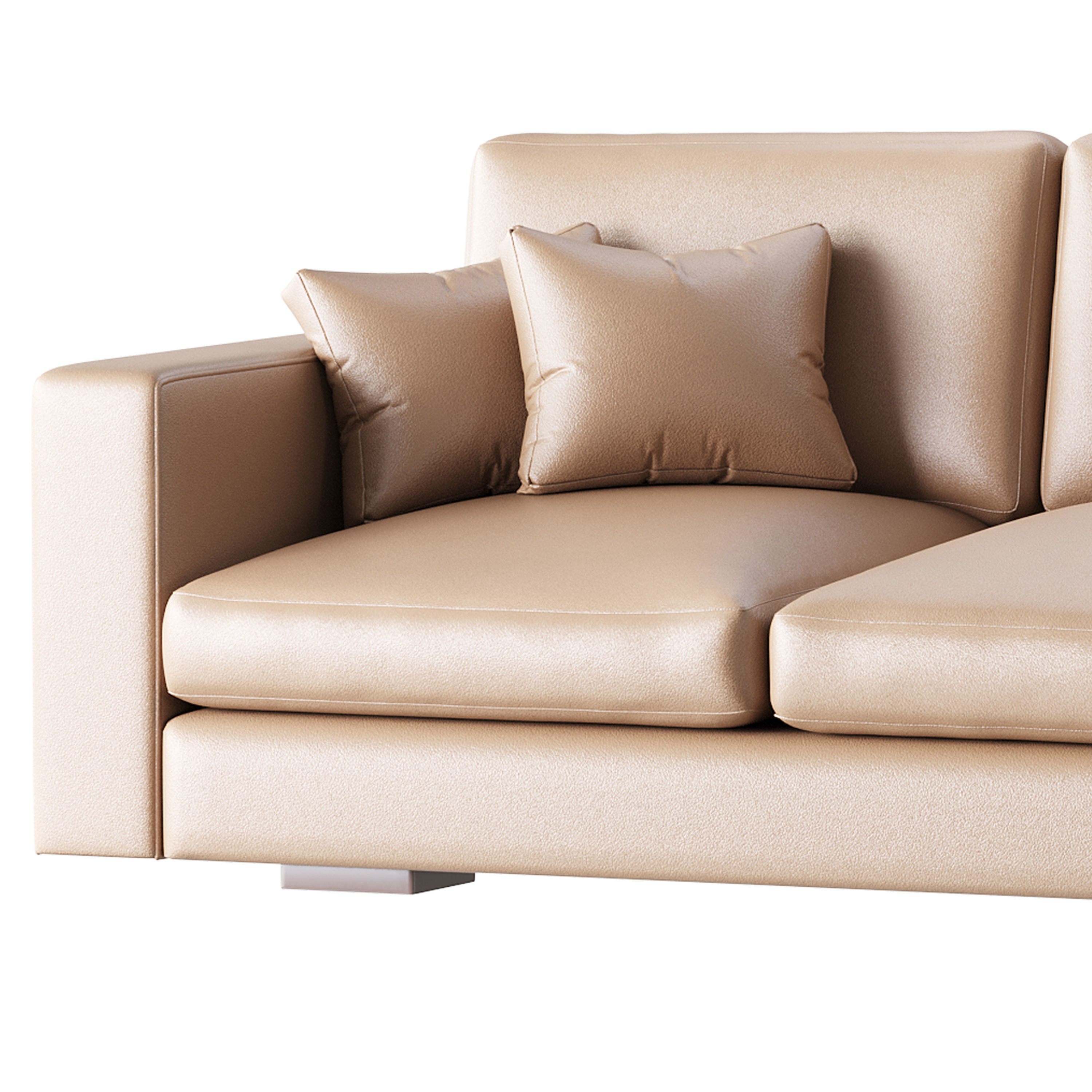 Modern Square Arm Fabric Sofa 3D model_10