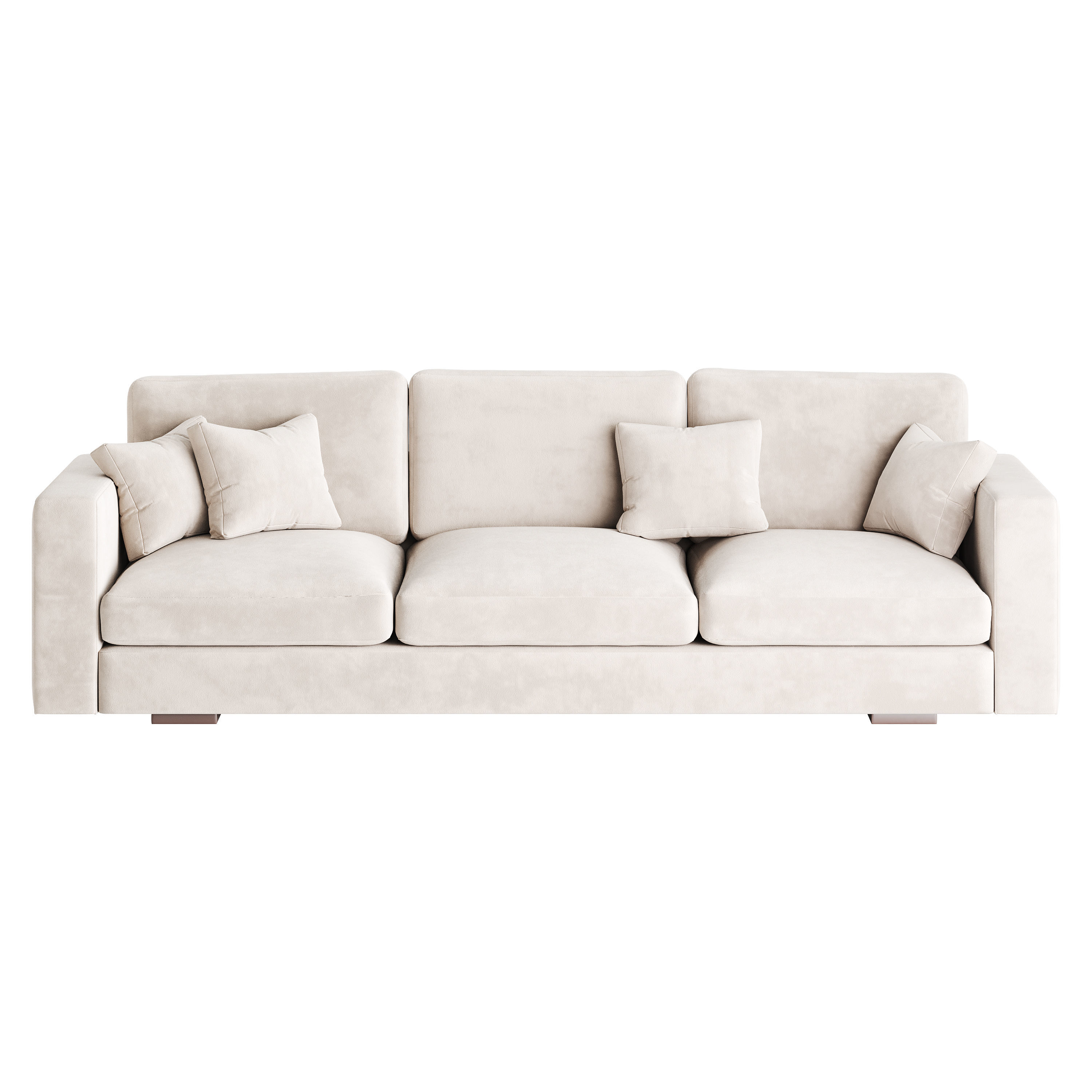 Modern Square Arm Fabric Sofa 3D model_3