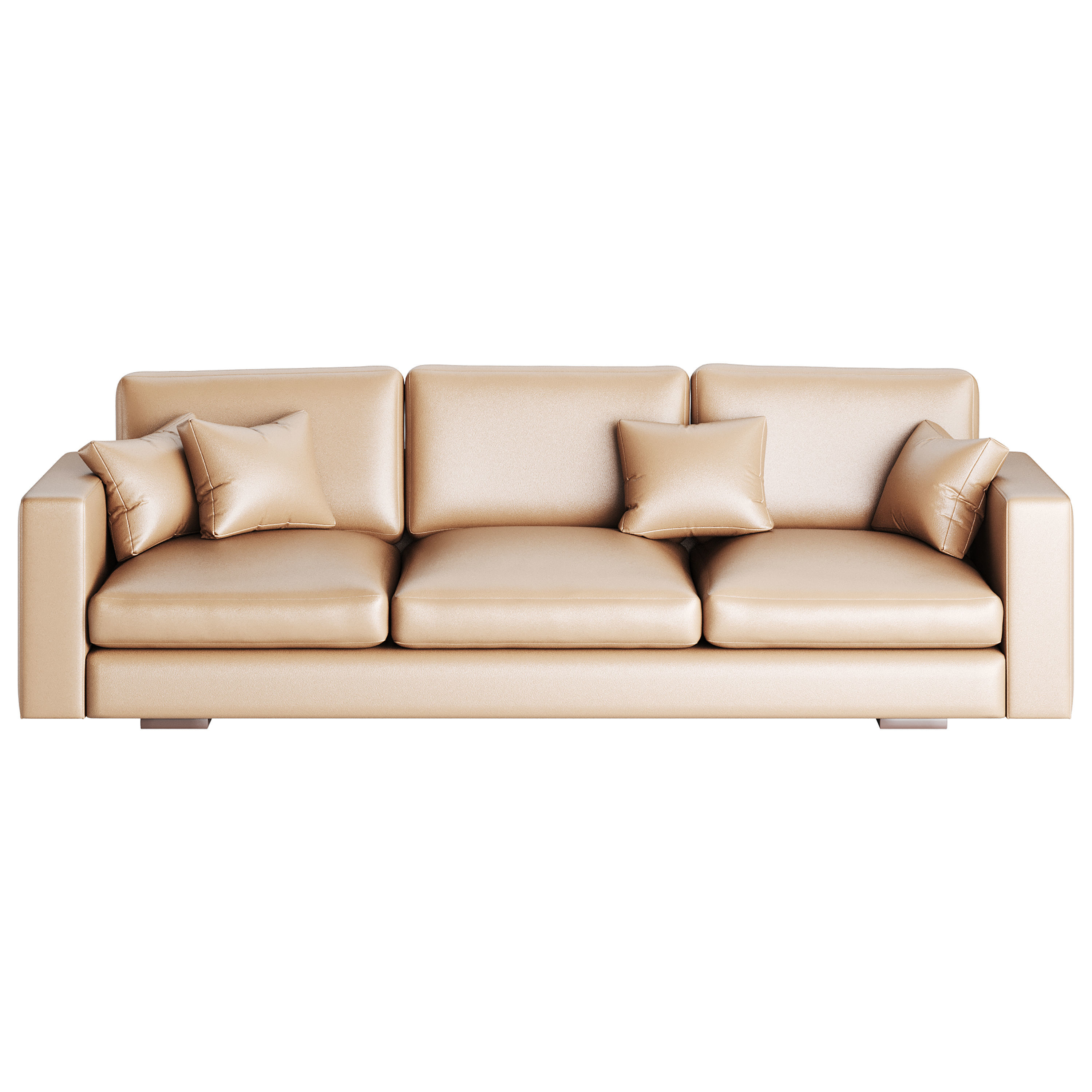 Modern Square Arm Fabric Sofa 3D model_5