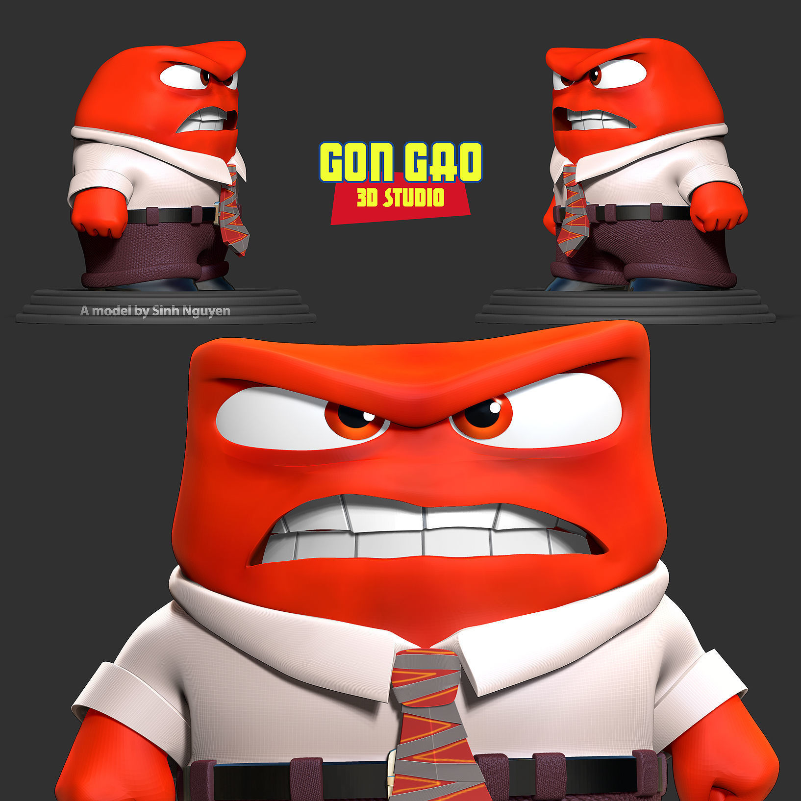 The Rage of Anger - Inside Out 2 Fanart 3D model 3D printable | CGTrader