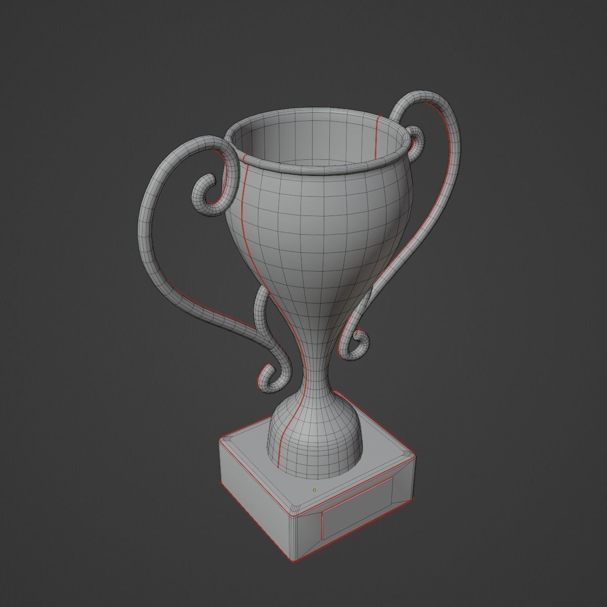 Silver Trophy Cup  Low-poly 3D model_12