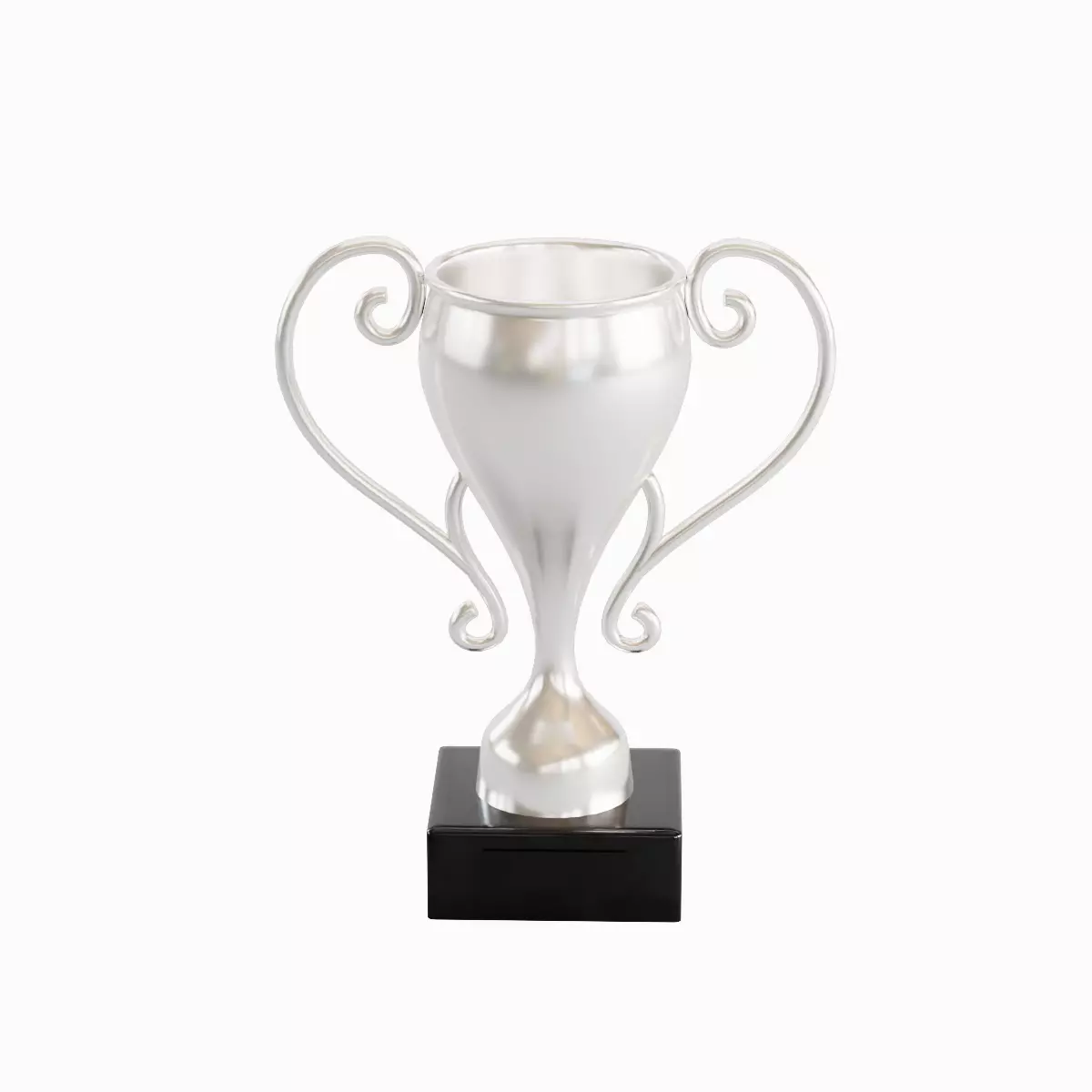 Silver Trophy Cup  Low-poly 3D model_0