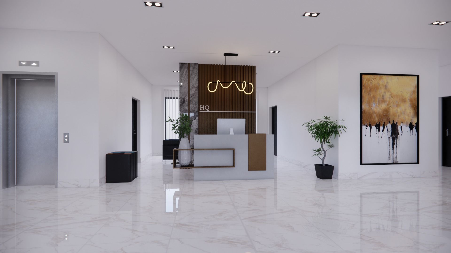 OFFICE BUILDING INTERIOR AND EXTERIOR DESIGN 3D model_3
