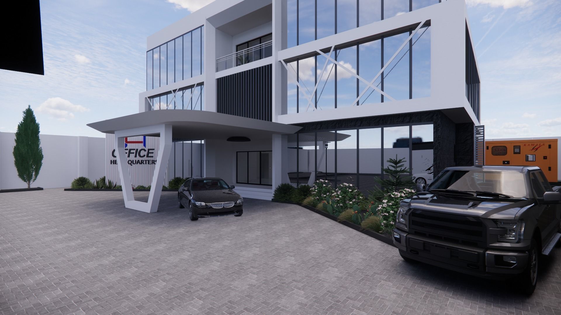 OFFICE BUILDING INTERIOR AND EXTERIOR DESIGN 3D model_5