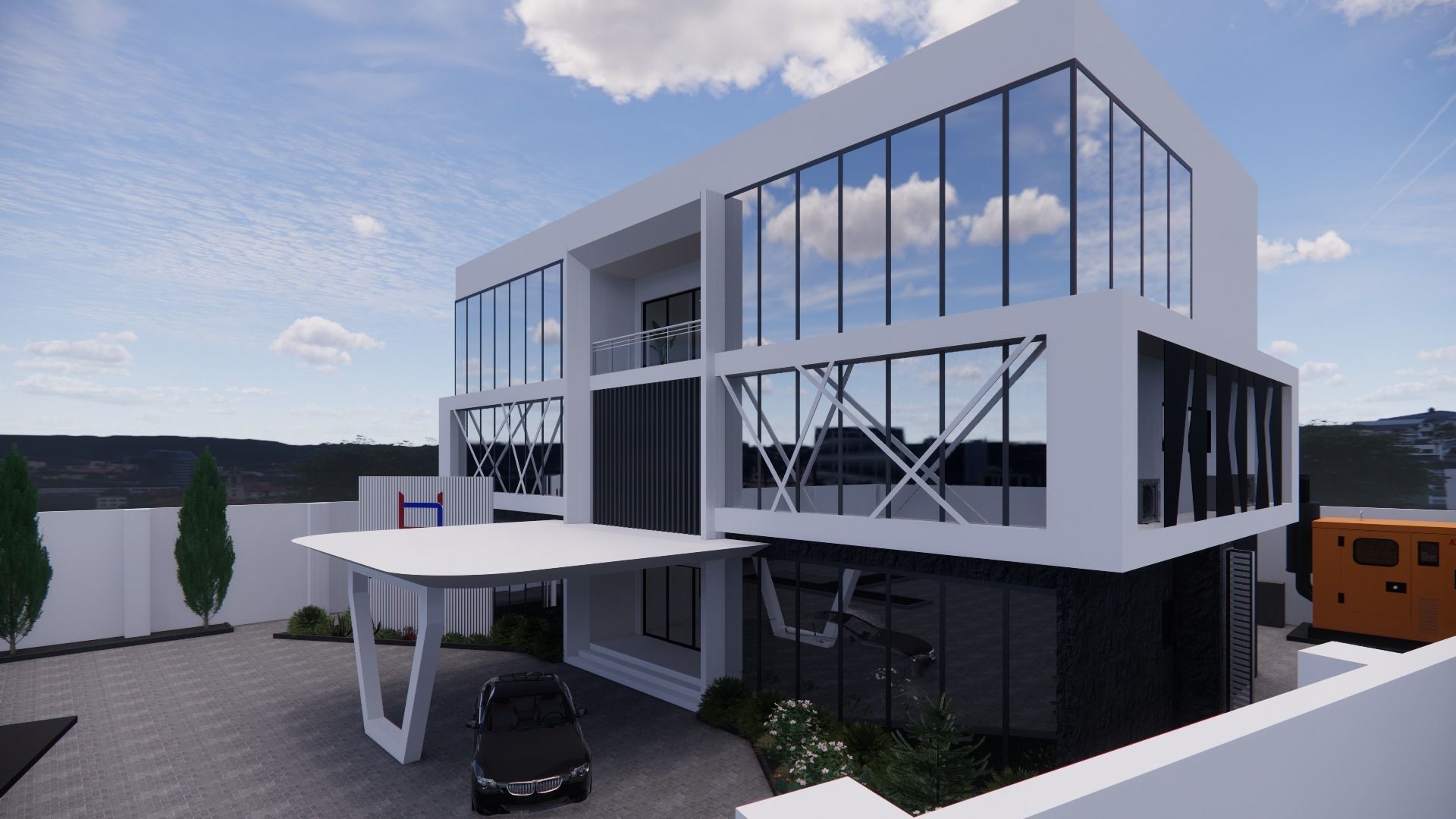 OFFICE BUILDING INTERIOR AND EXTERIOR DESIGN 3D model_6