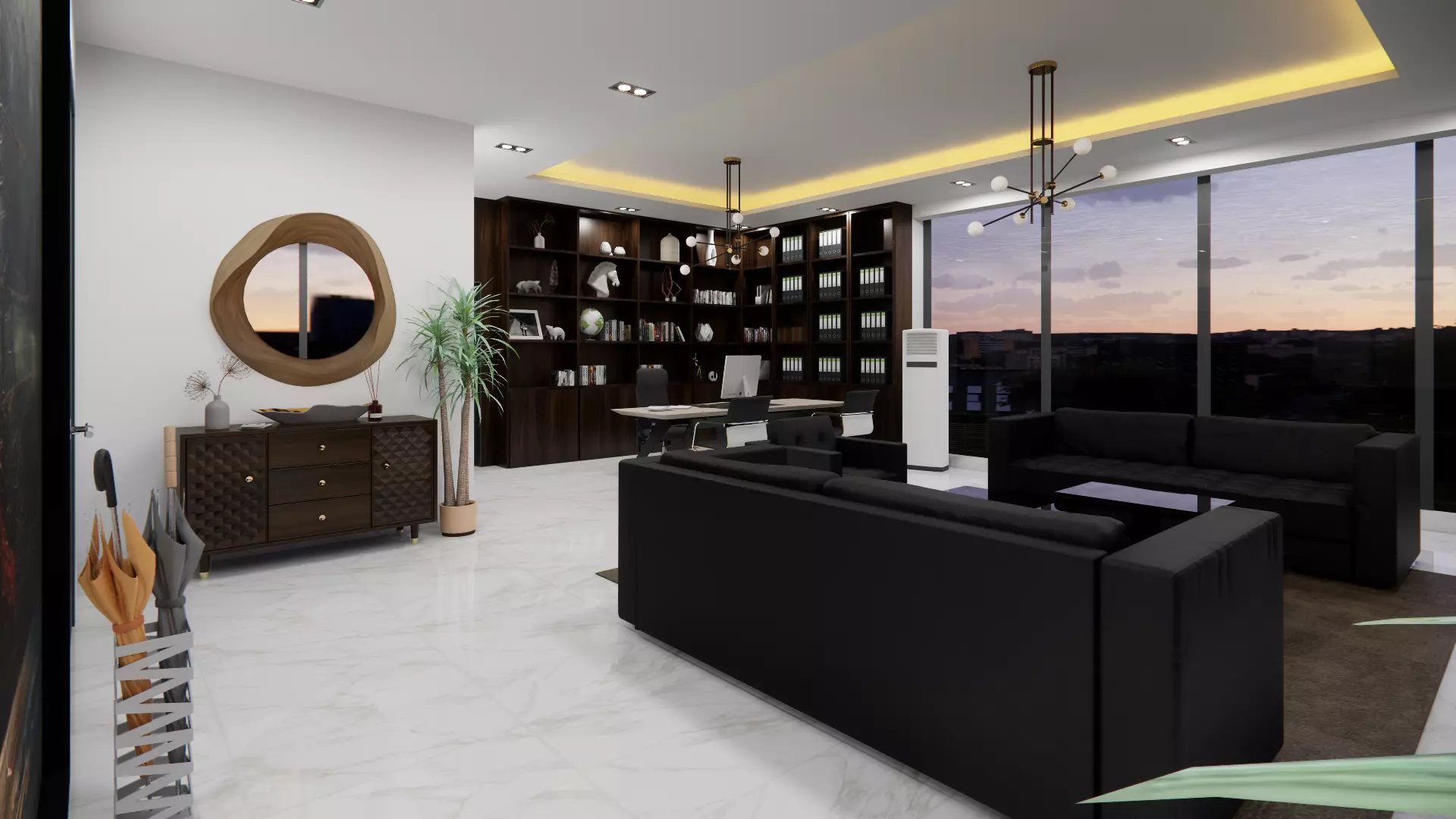 OFFICE BUILDING INTERIOR AND EXTERIOR DESIGN 3D model_0