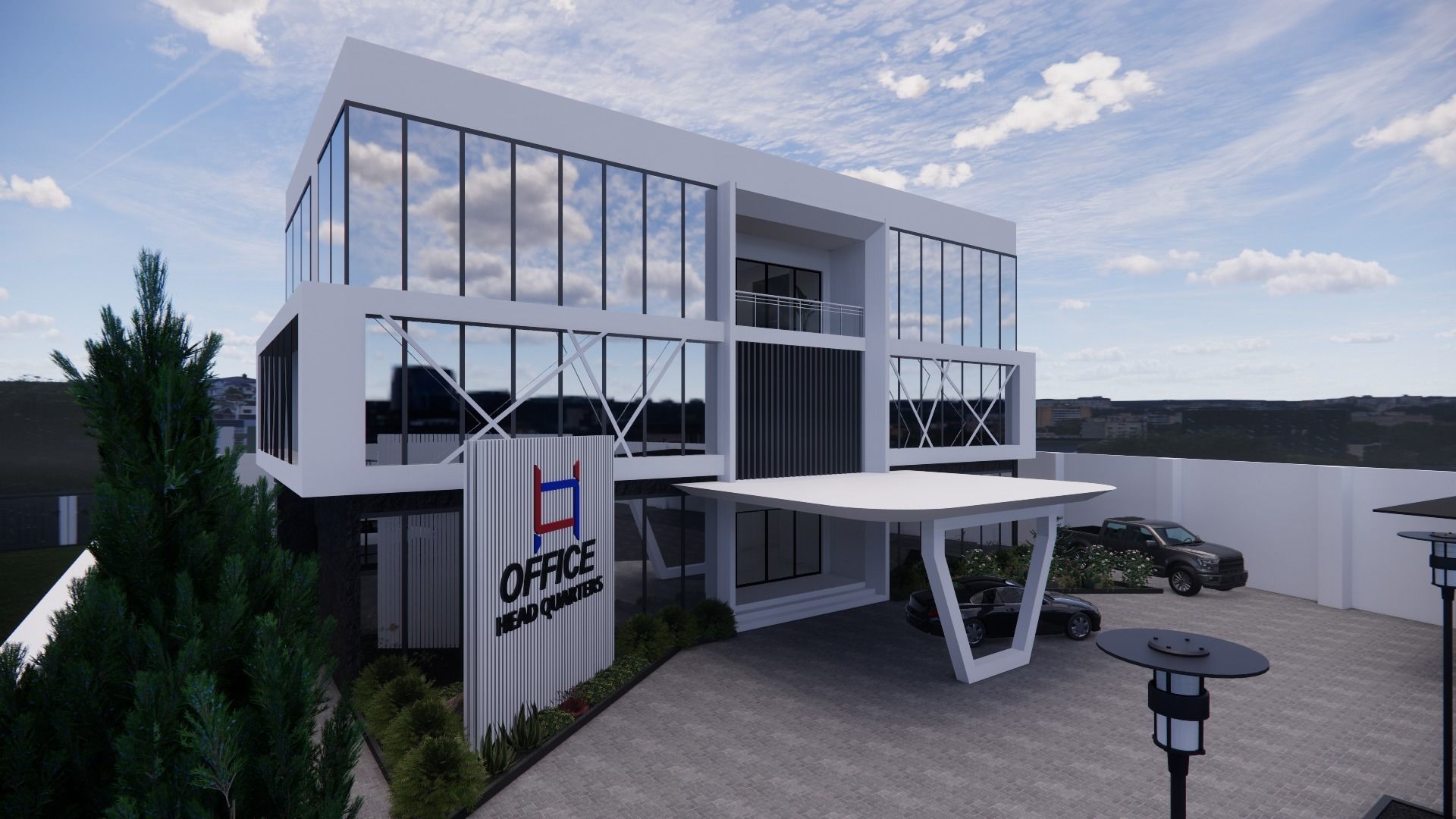 OFFICE BUILDING INTERIOR AND EXTERIOR DESIGN 3D model_7