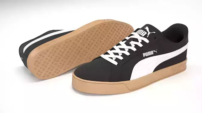 Puma Smash 3 Vulc Black Canvas Sneakers