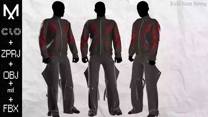 New Outfit Male Marvelous designer Clo3d OBJ mtl FBX ZPRJ