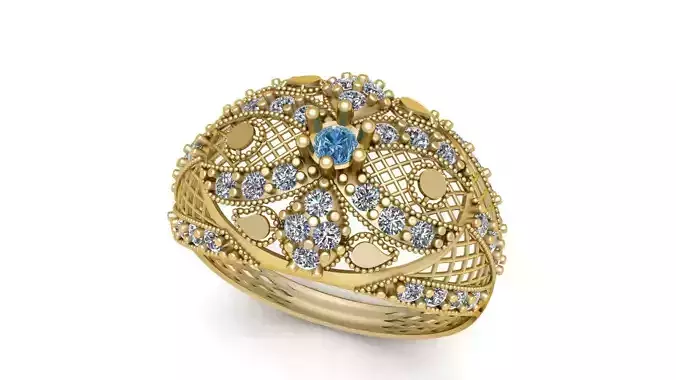 Filigree Engagement Ring 3d Printable Model