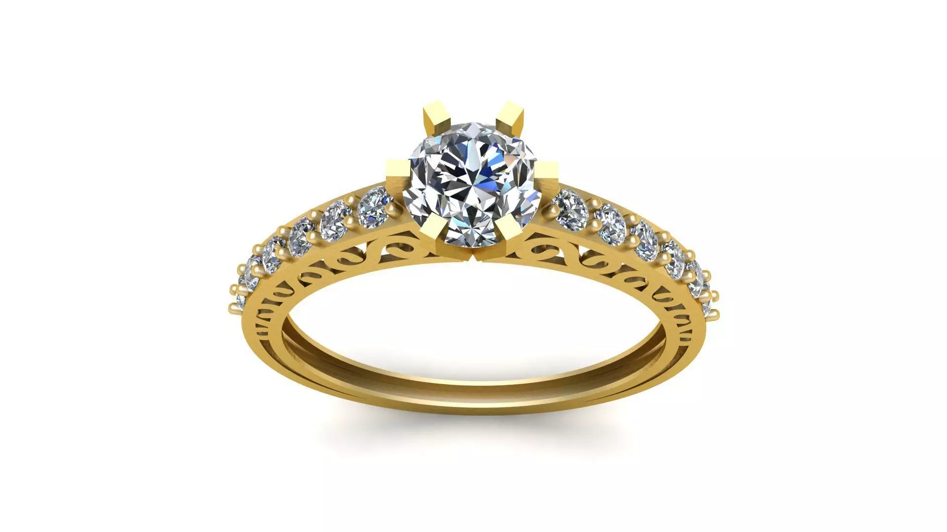 Solitaire Diamond ring 3d Printable Model 3D print model_0