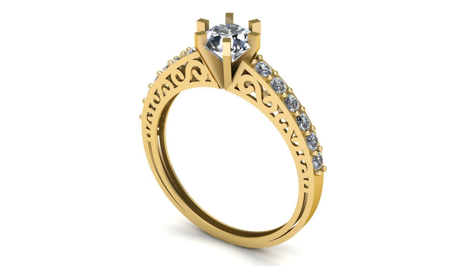 Solitaire Diamond ring 3d Printable Model 3D print model_3