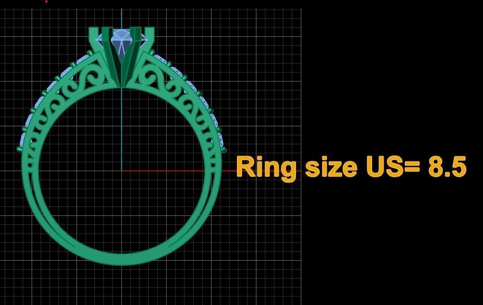 Solitaire Diamond ring 3d Printable Model 3D print model_7