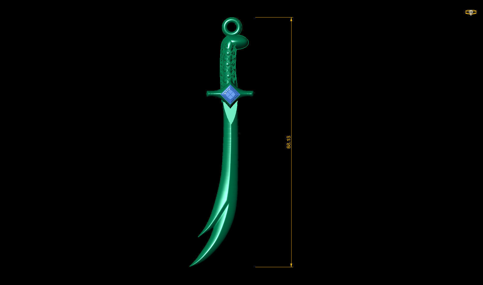 Sword pendant  3D print model_4