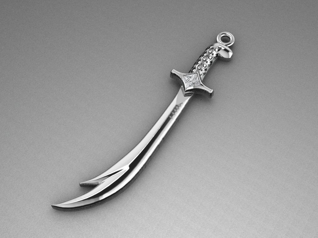 Sword pendant  3D print model_2