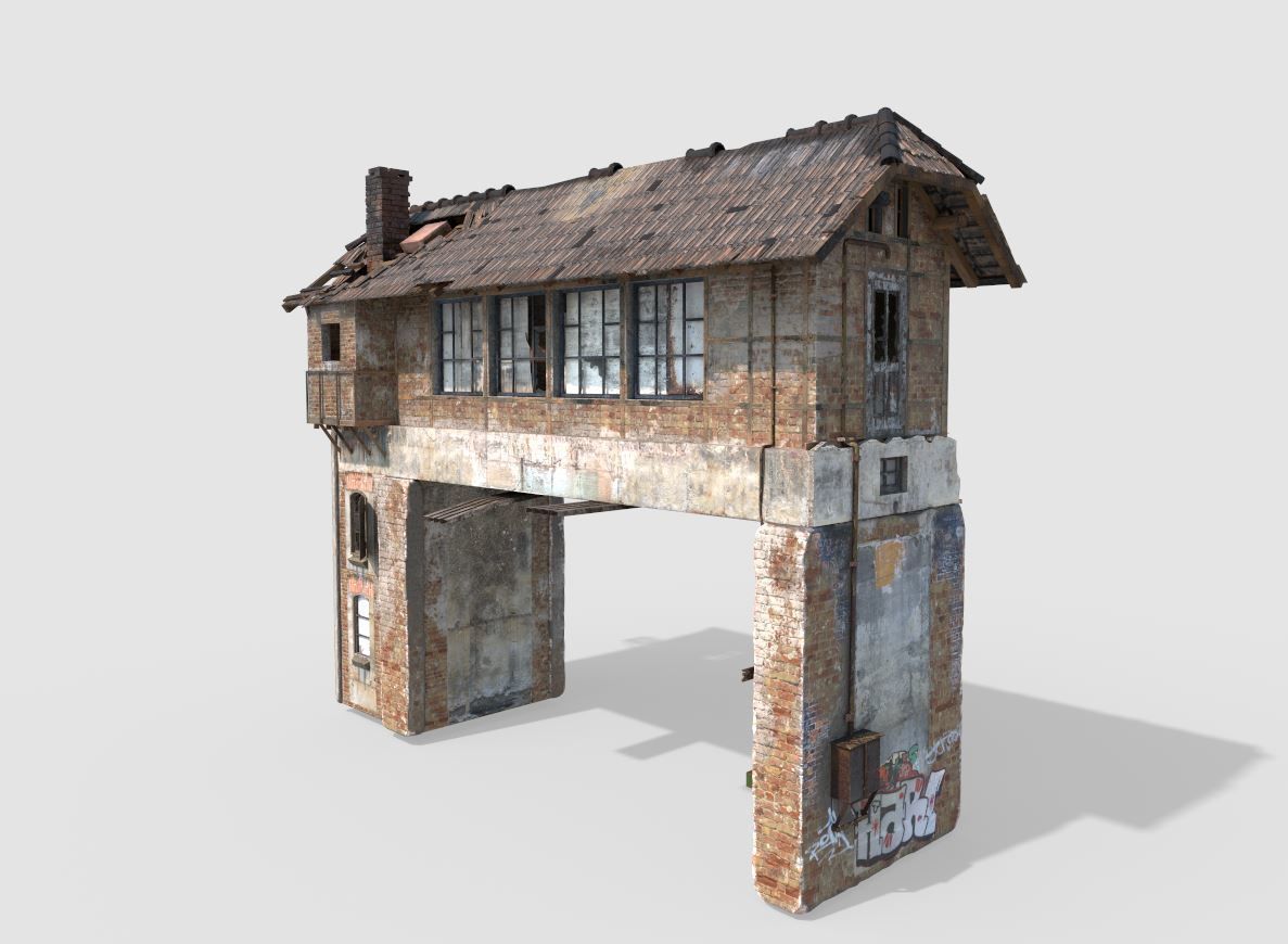 Abandoned Railroad Signal Box 3D model_2