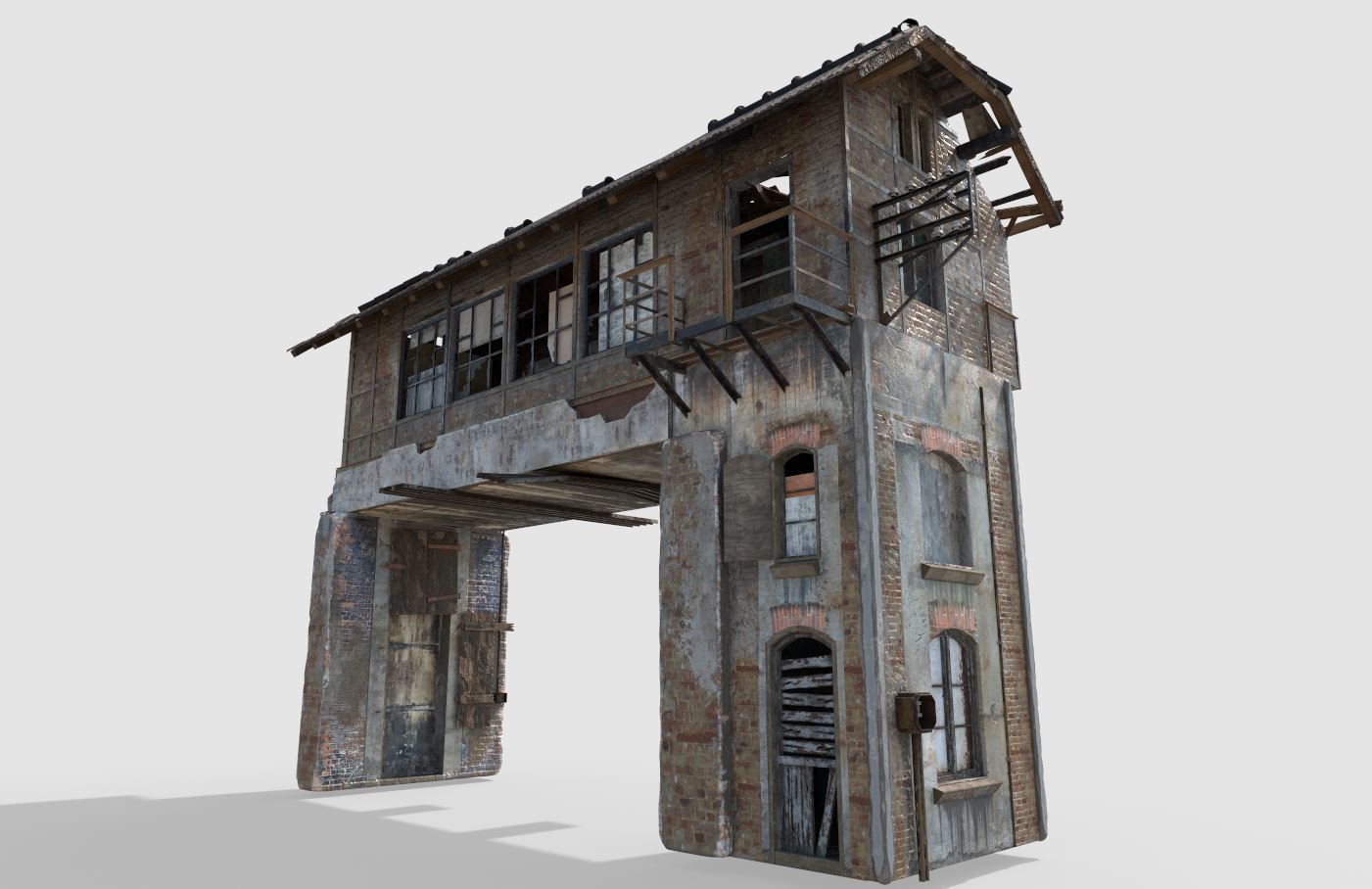 Abandoned Railroad Signal Box 3D model_4
