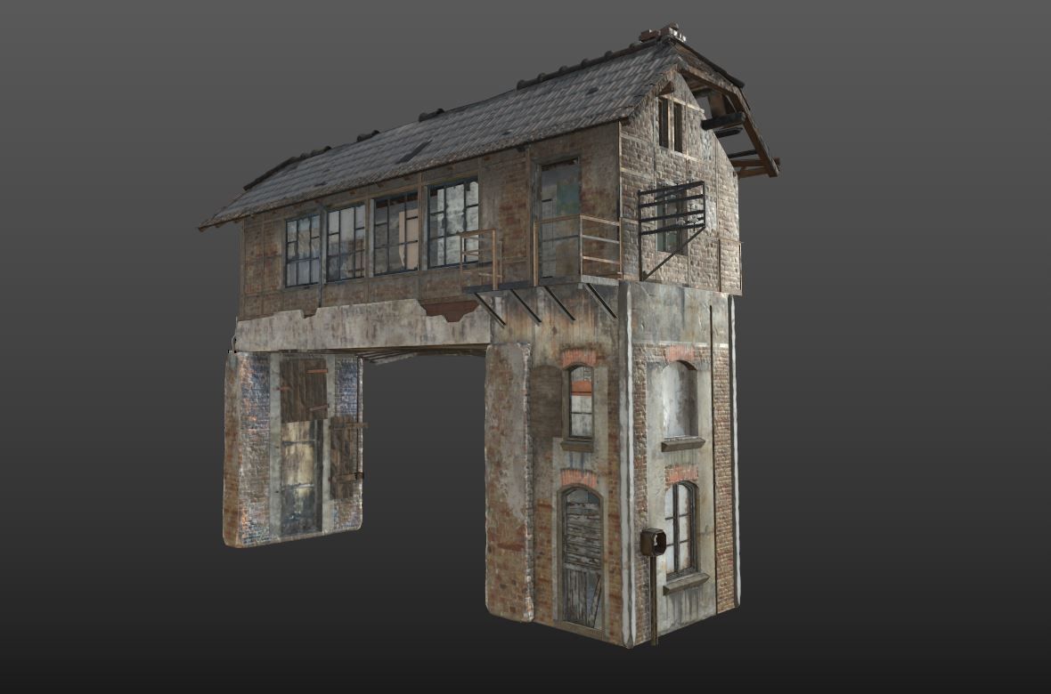 Abandoned Railroad Signal Box 3D model_11