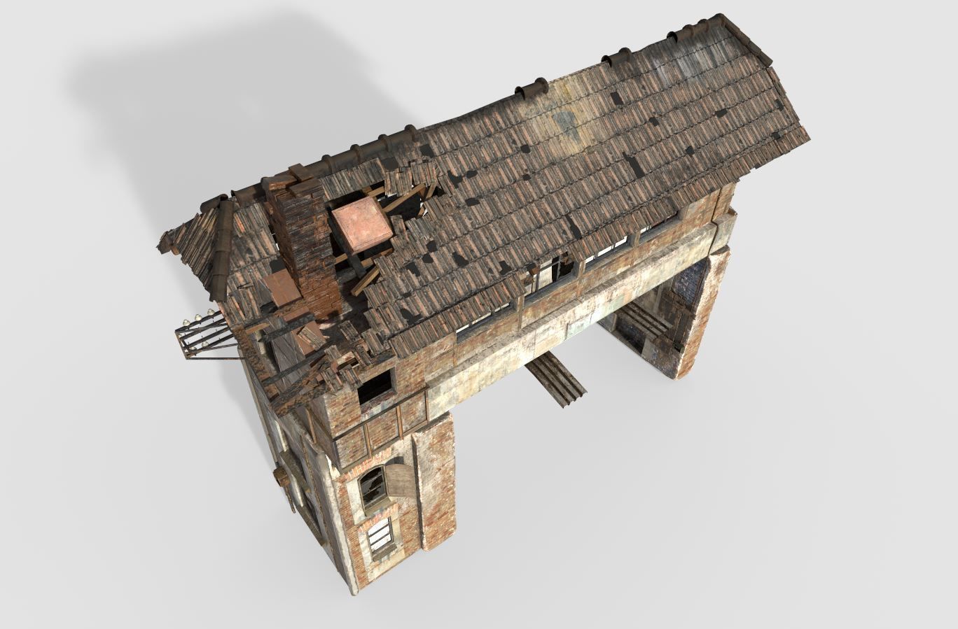 Abandoned Railroad Signal Box 3D model_7