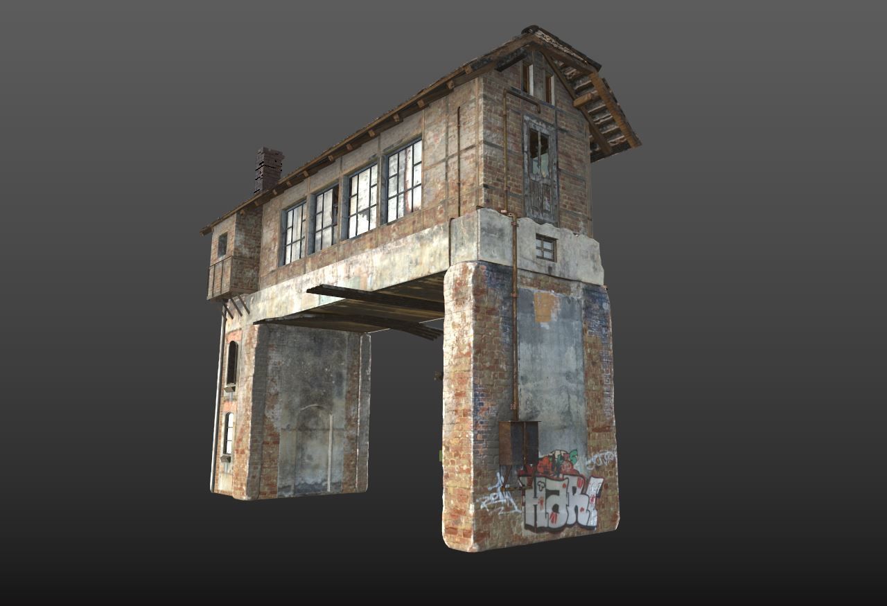 Abandoned Railroad Signal Box 3D model_8