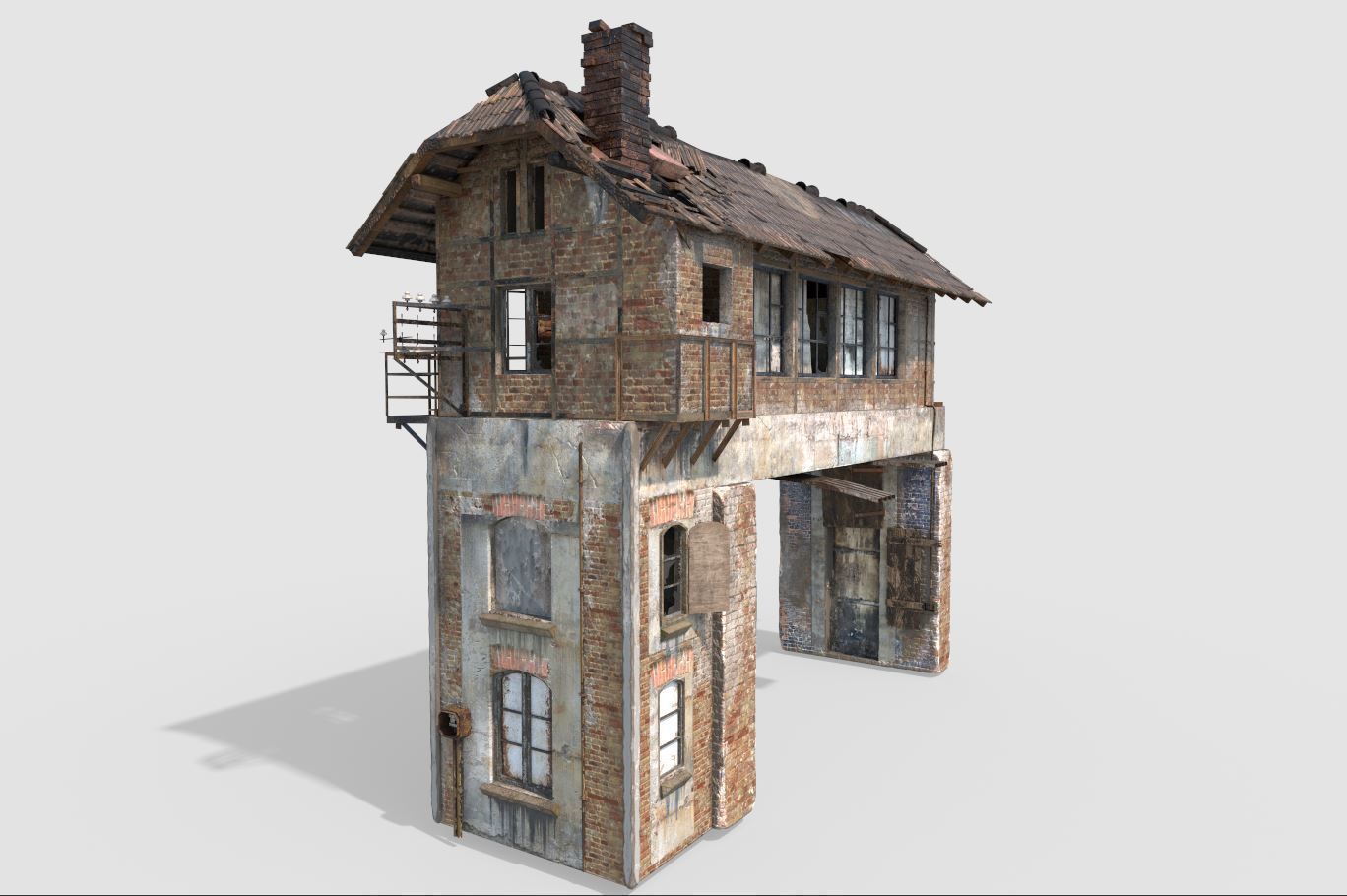 Abandoned Railroad Signal Box 3D model_6