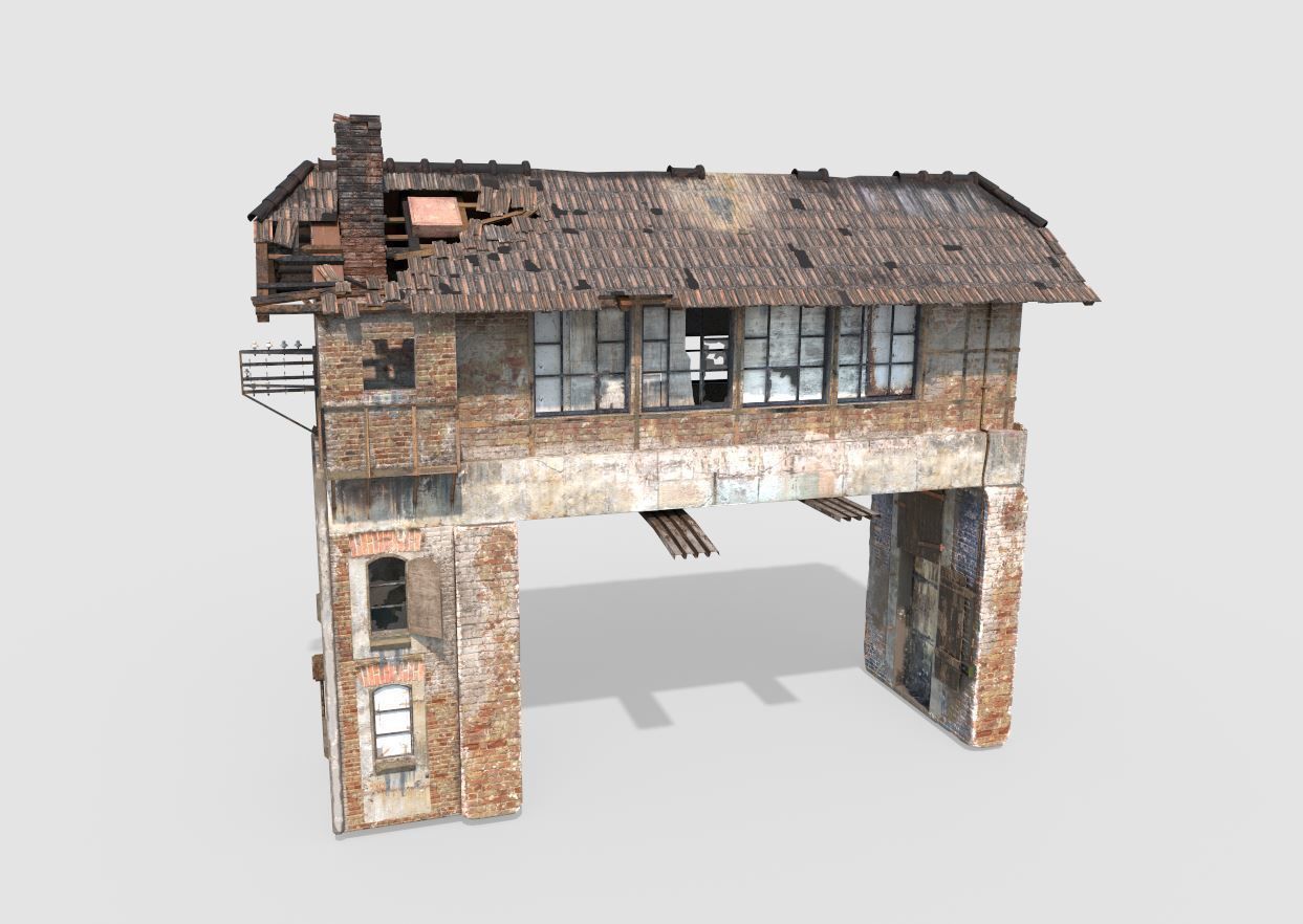 Abandoned Railroad Signal Box 3D model_1
