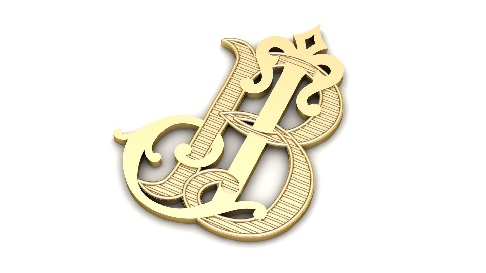 Alphabet B Pendant 3d Printable Model  3D print model_3