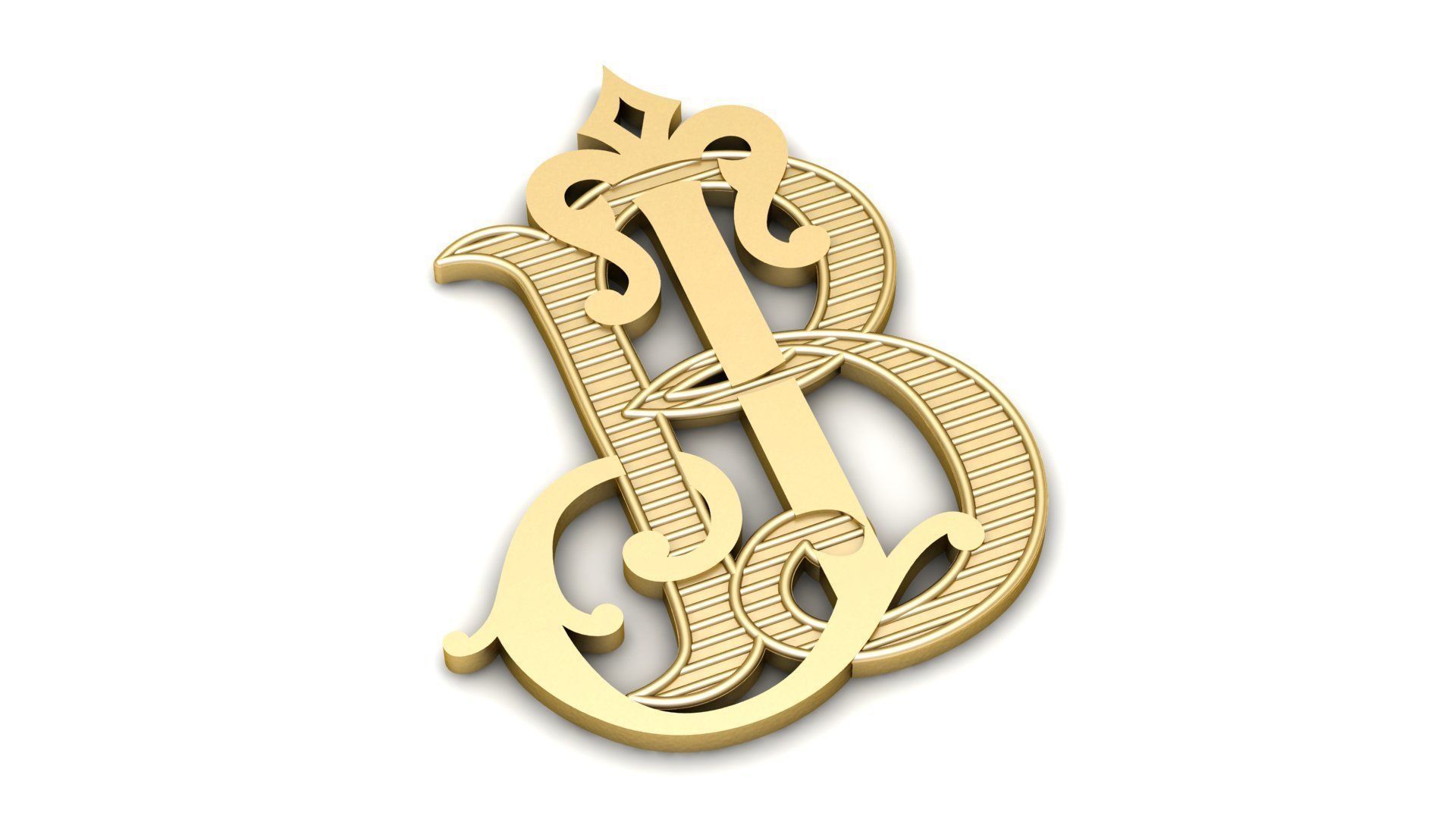 Alphabet B Pendant 3d Printable Model  3D print model_1