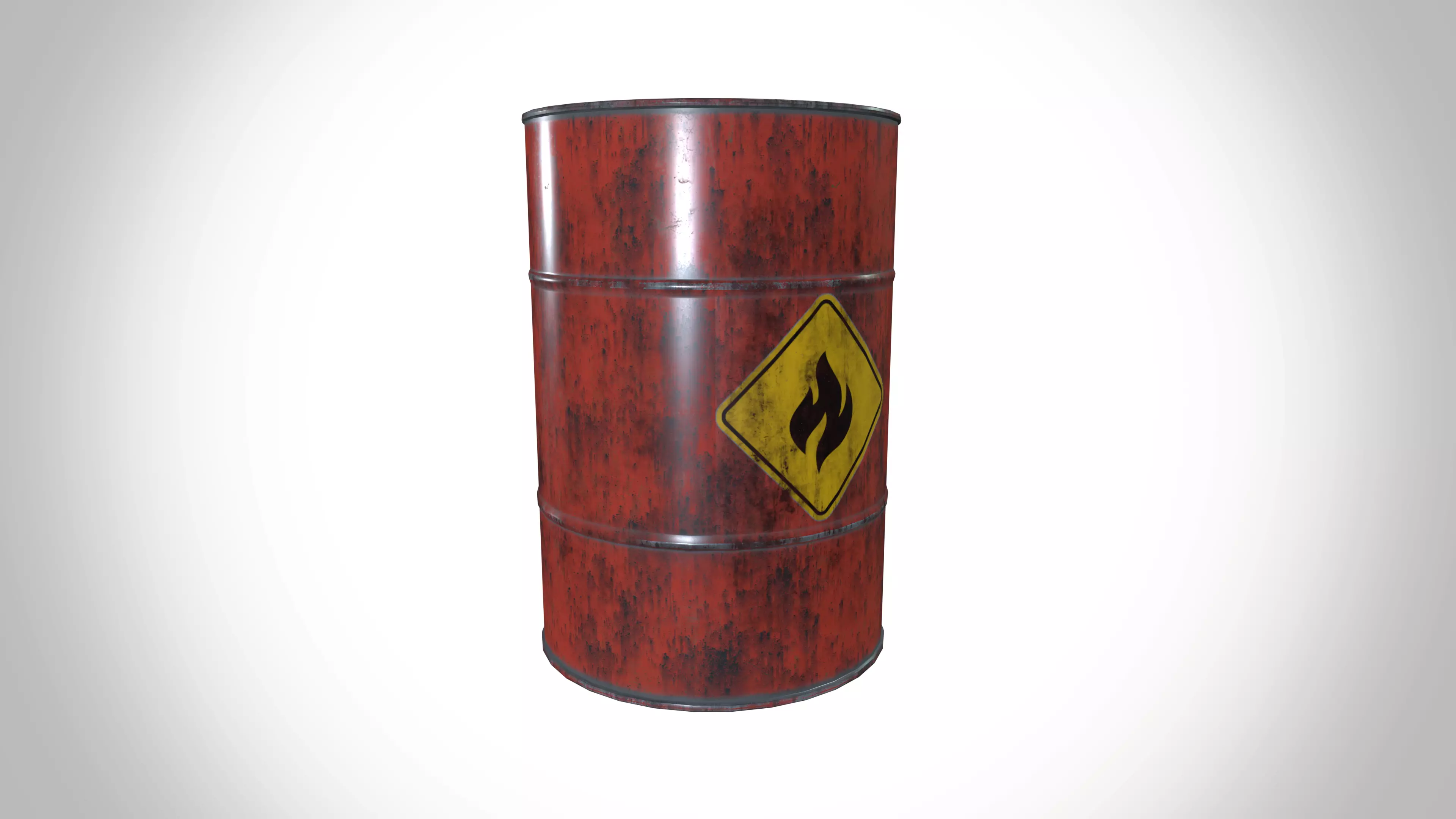 Oil Barrel Low-poly 3D model_0