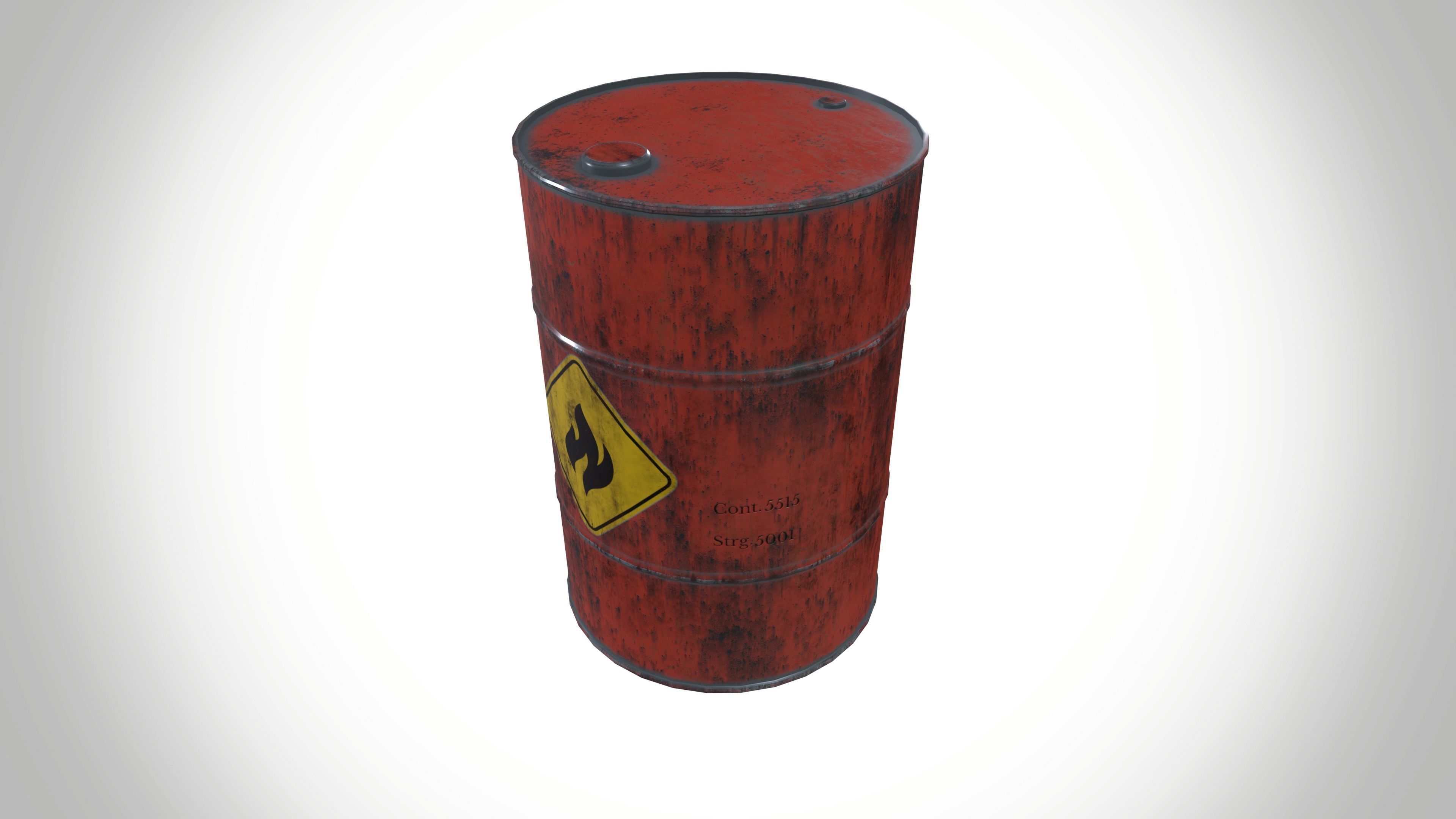 Oil Barrel Low-poly 3D model_2