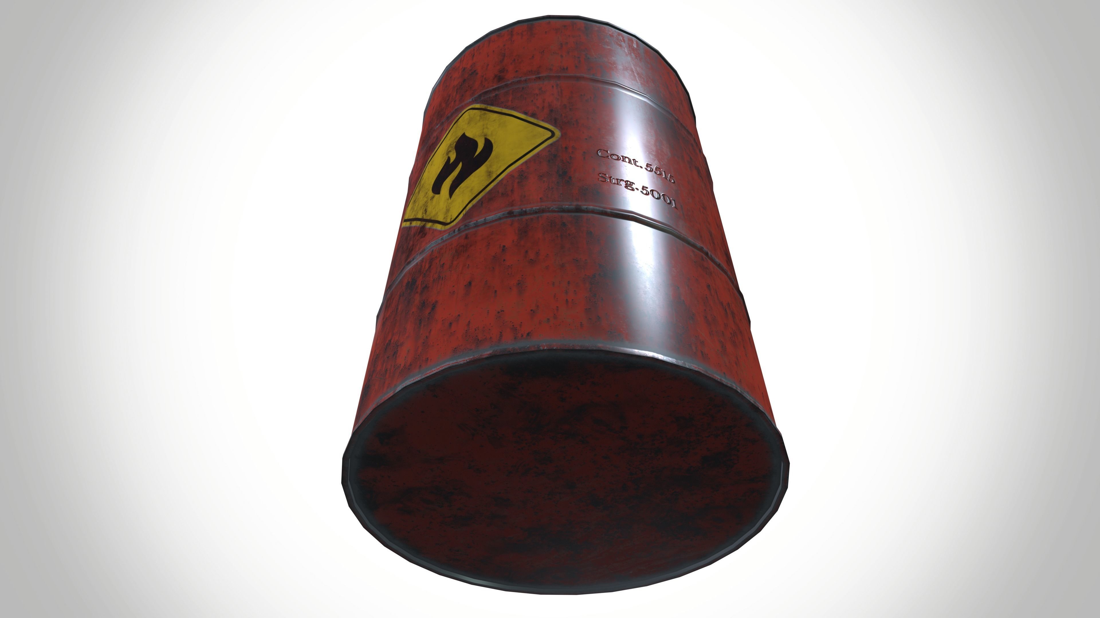 Oil Barrel Low-poly 3D model_7